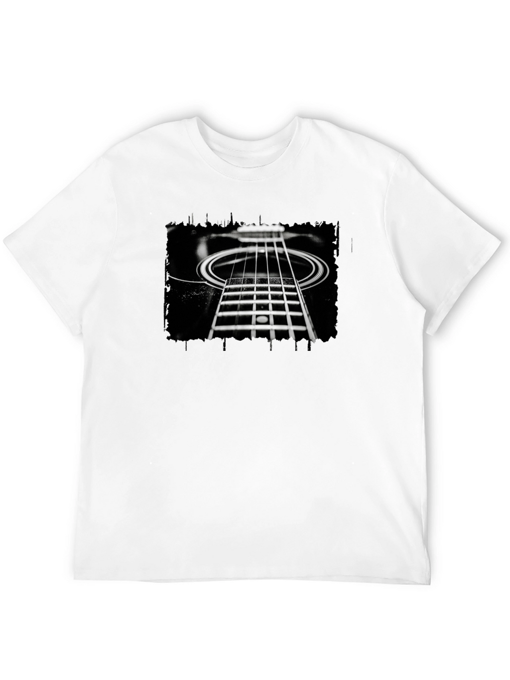 Abstract Guitar Neck Graphic Black T-Shirt