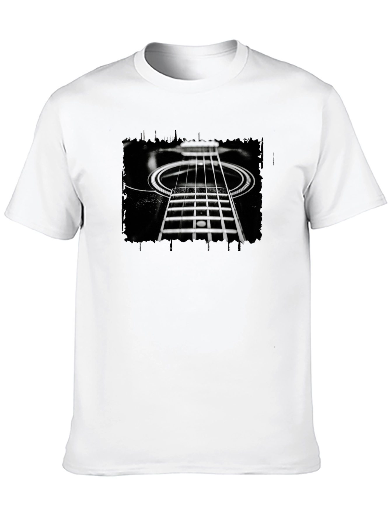 Abstract Guitar Neck Graphic Black T-Shirt