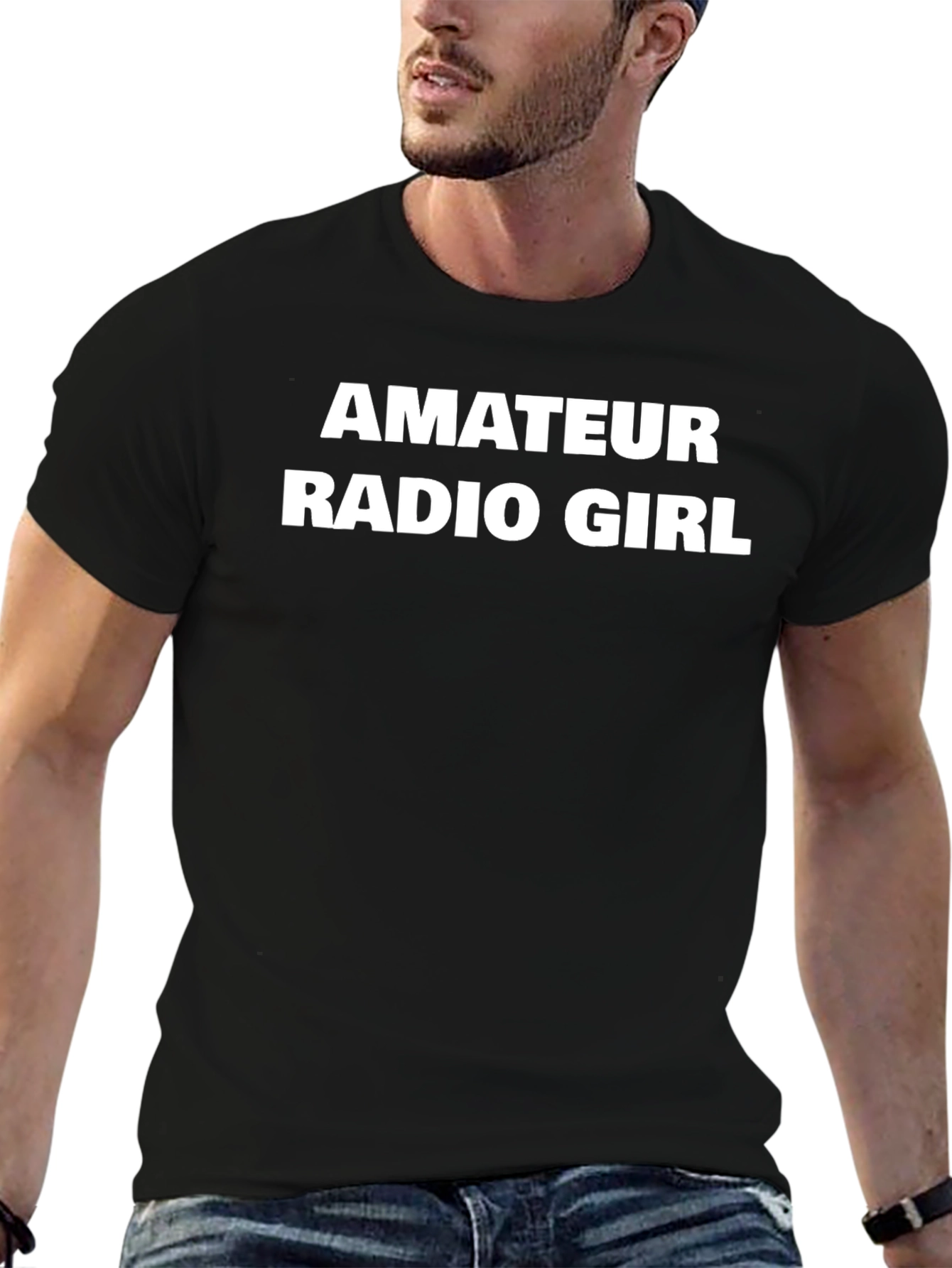 Amateur Radio Girl Black T-Shirt