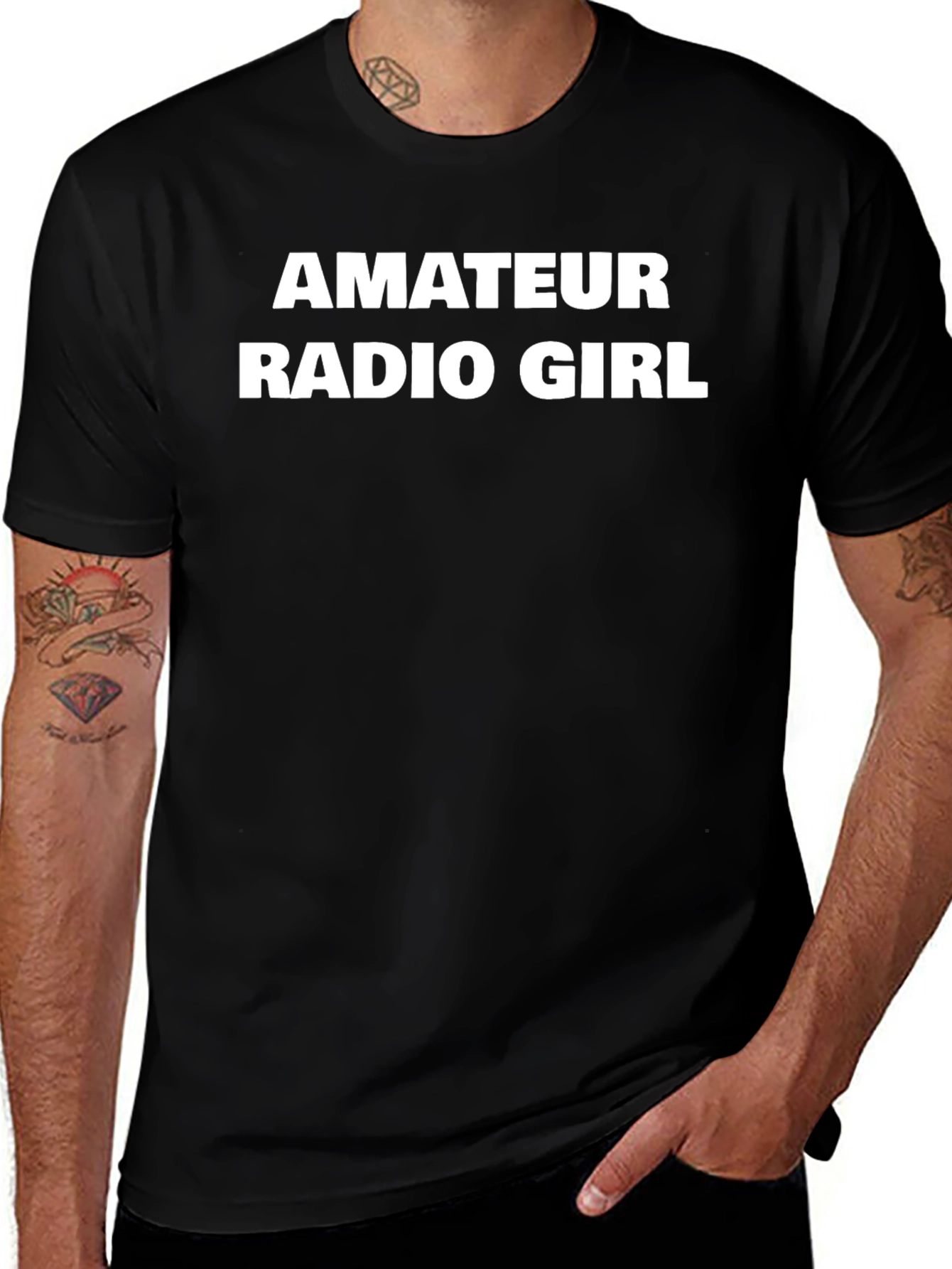 Amateur Radio Girl Black T-Shirt