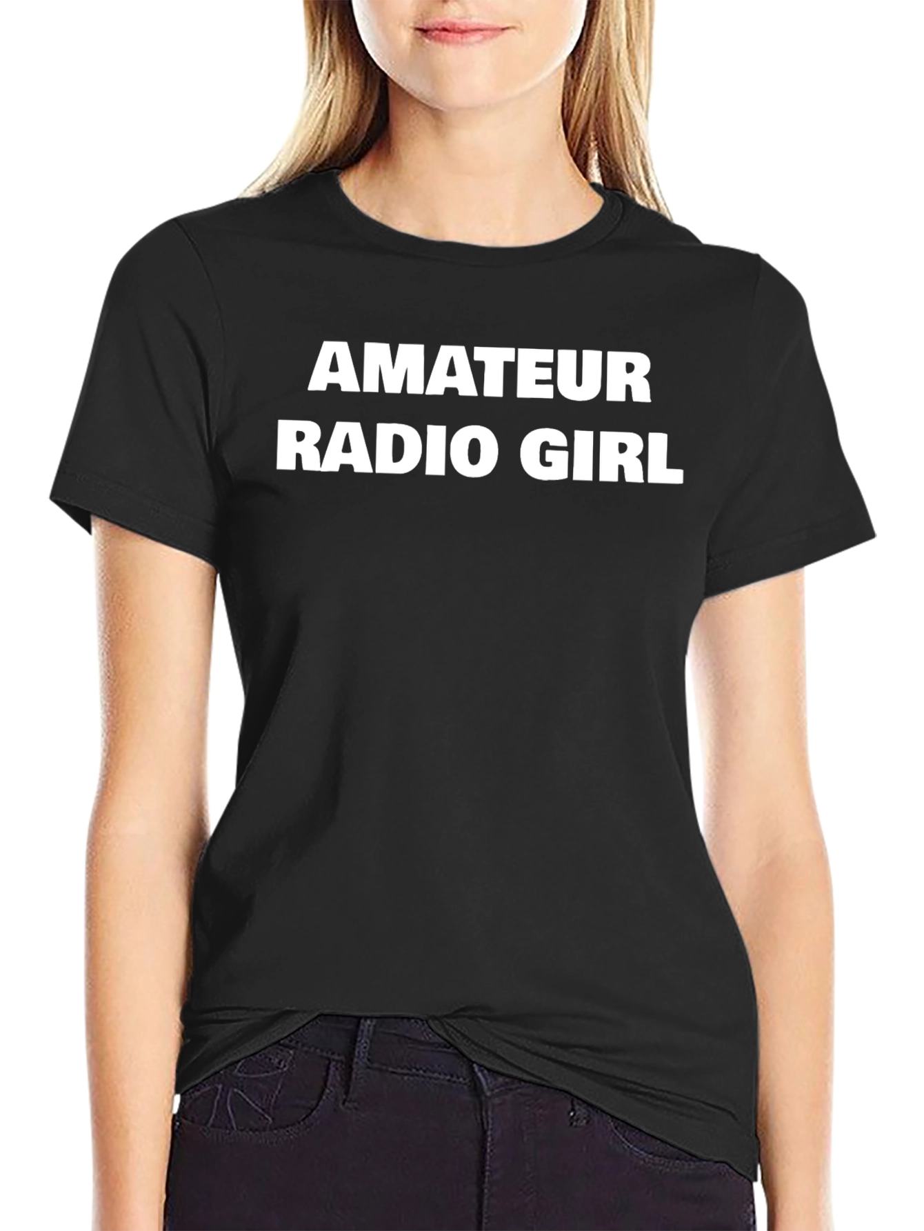 Amateur Radio Girl Black T-Shirt