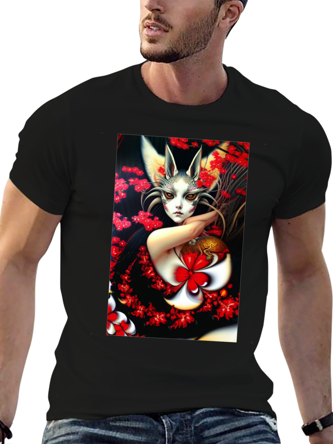 Anime Art Black T-Shirt - Unique Graphic Tee