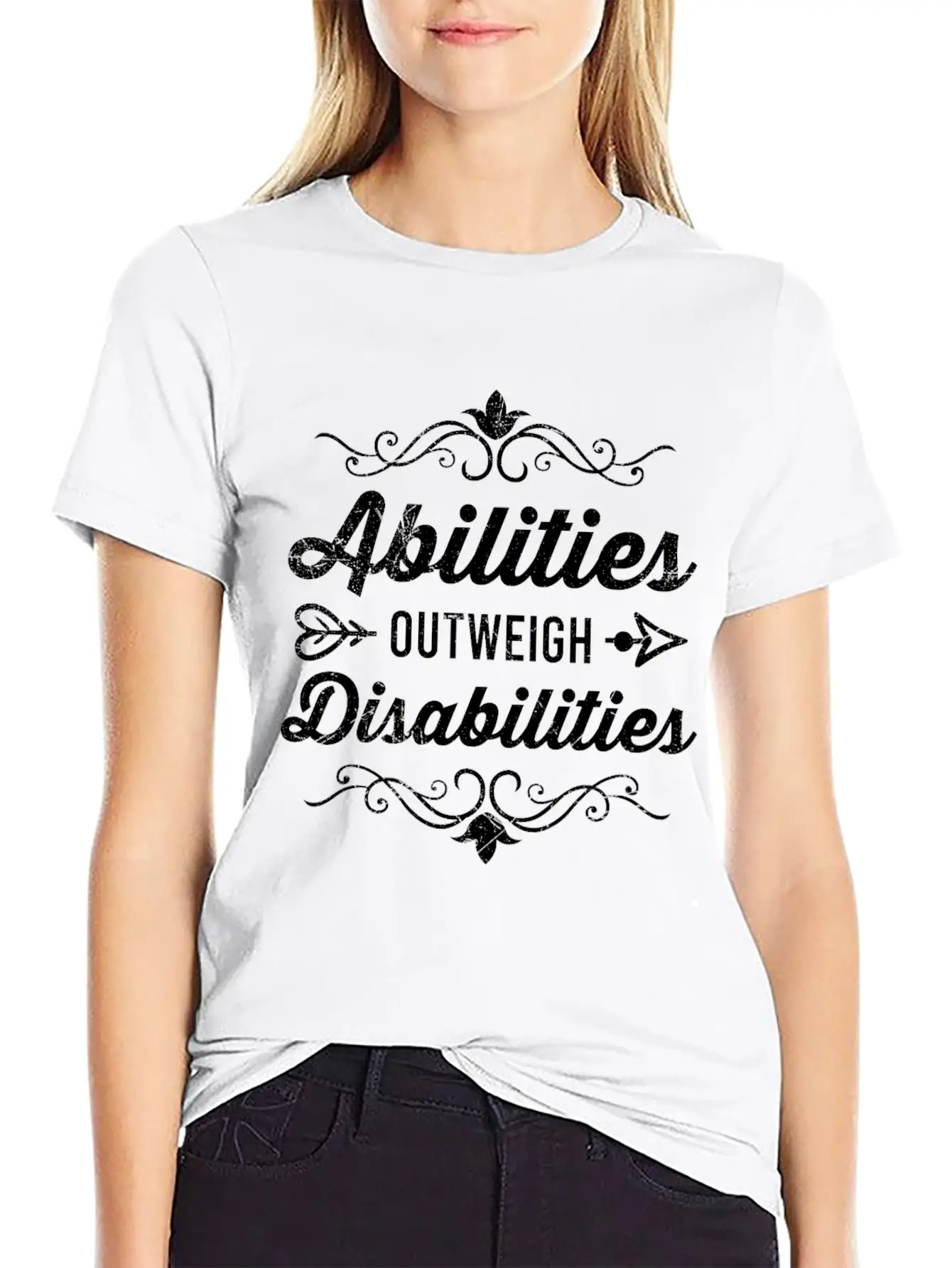 Abilities Outweigh Disabilities Inclusion Timeless Short Sleeve Tee – Comfy And Minimalist Design