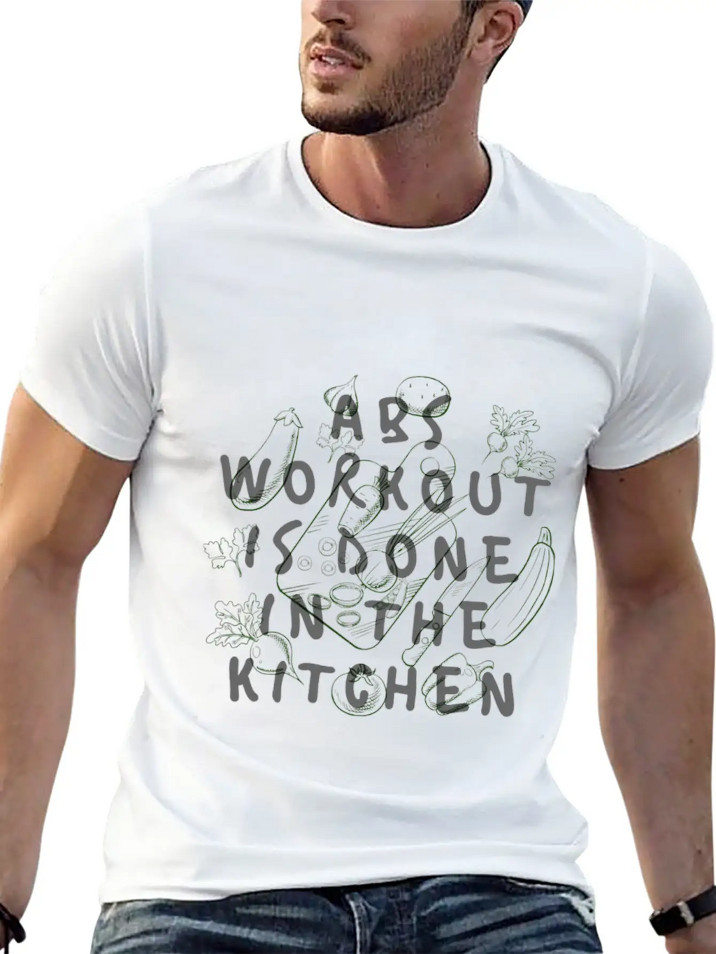Abs Workout Classic Fit Graphic Tee For Daily Comfort – Unisex Cotton Shirt