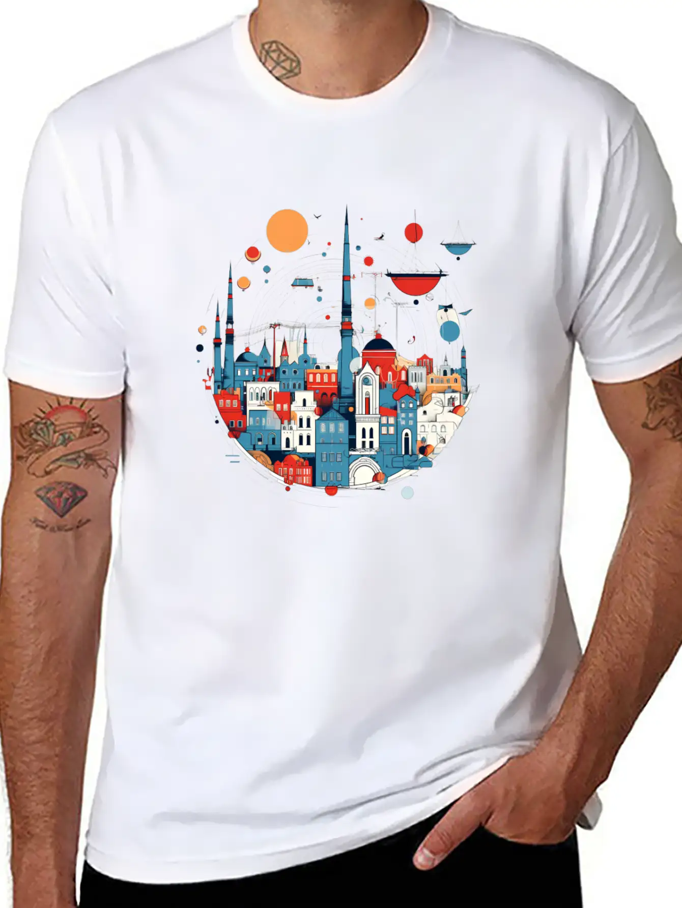 Abstract City Classic Cotton Tee – Unisex Comfort For Any Season