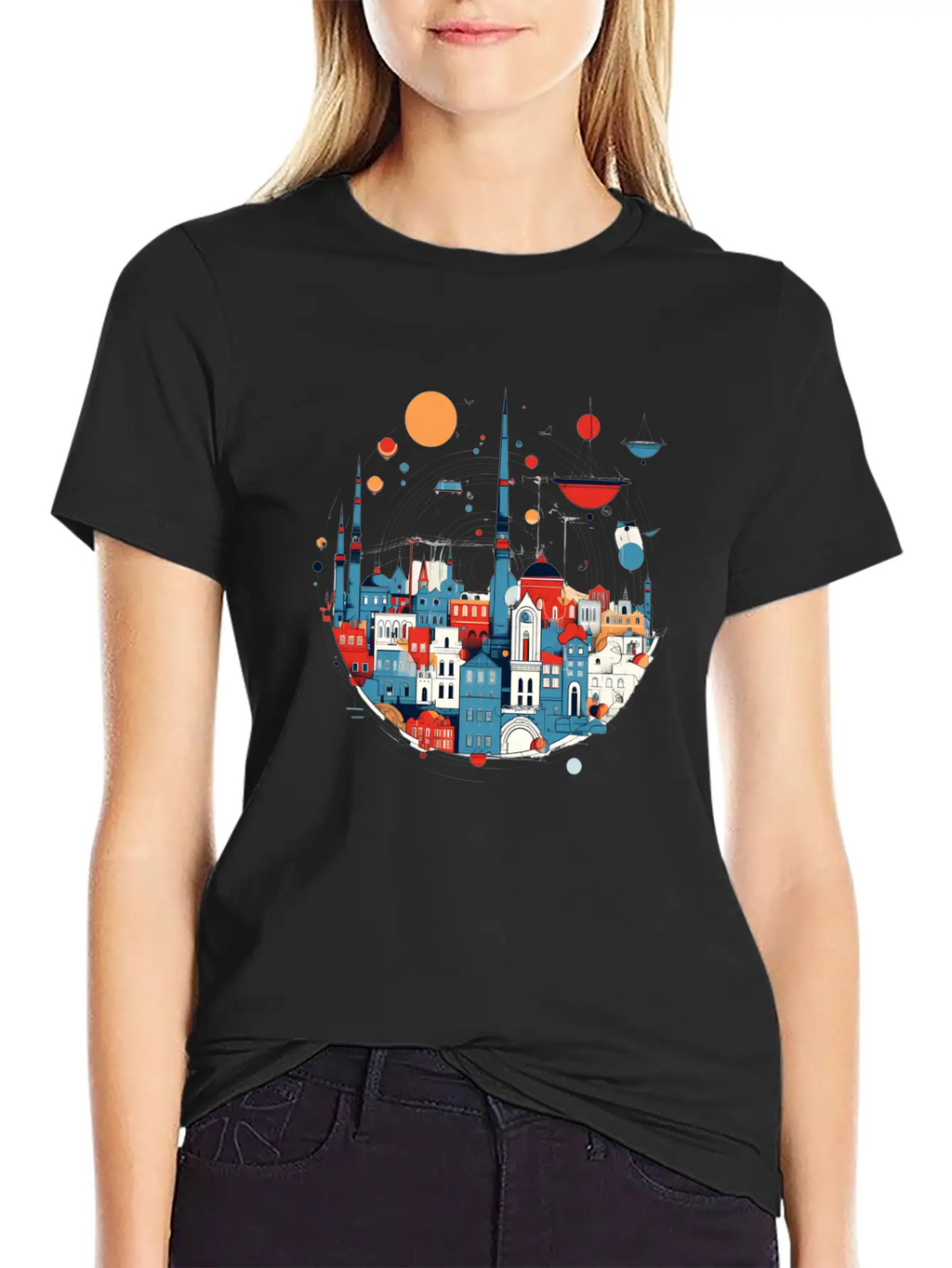 Abstract City Classic Cotton Tee – Unisex Comfort For Any Season