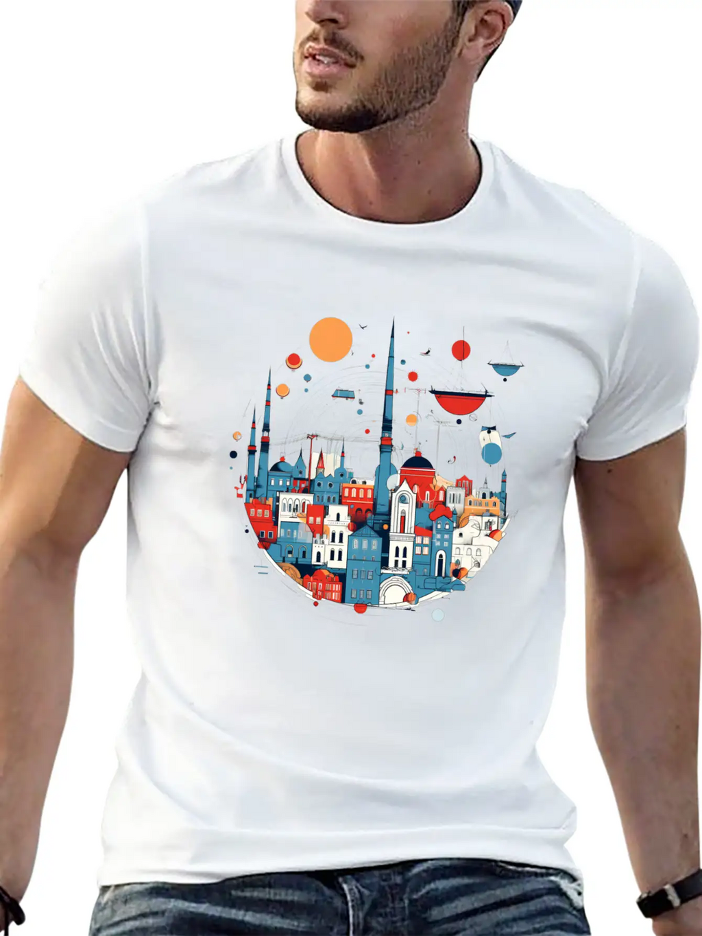 Abstract City Classic Cotton Tee – Unisex Comfort For Any Season