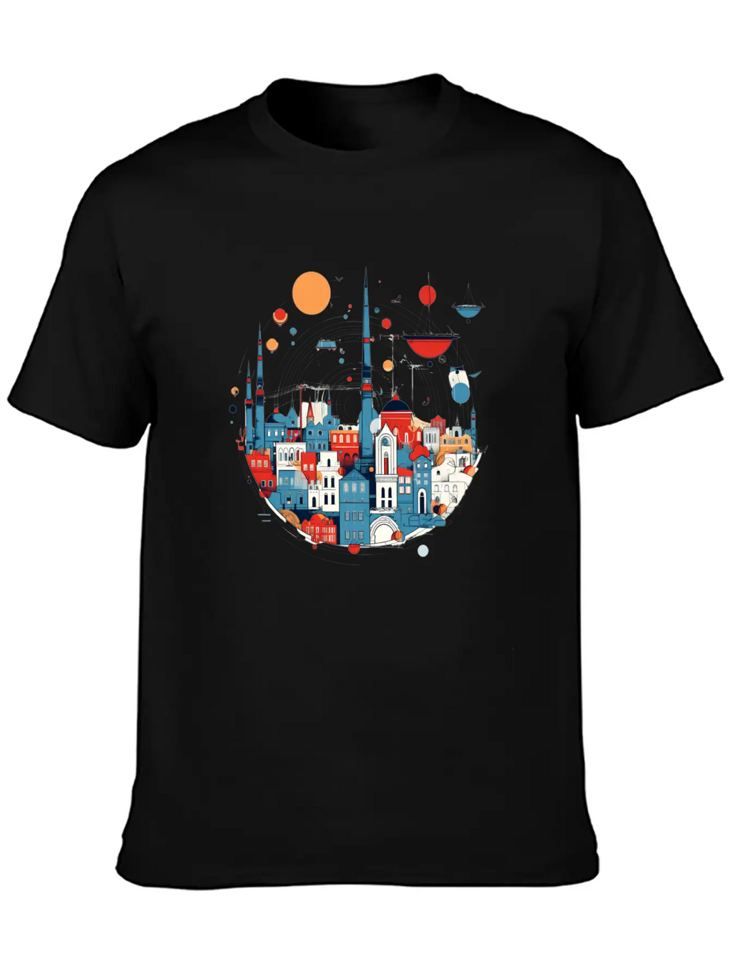 Abstract City Classic Cotton Tee – Unisex Comfort For Any Season