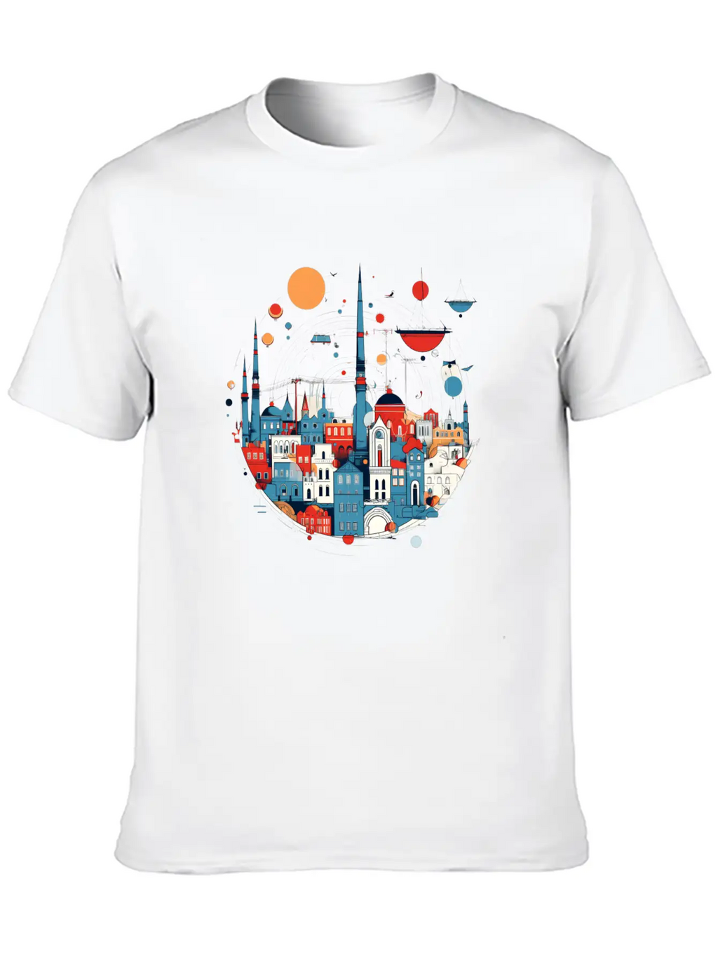 Abstract City Classic Cotton Tee – Unisex Comfort For Any Season
