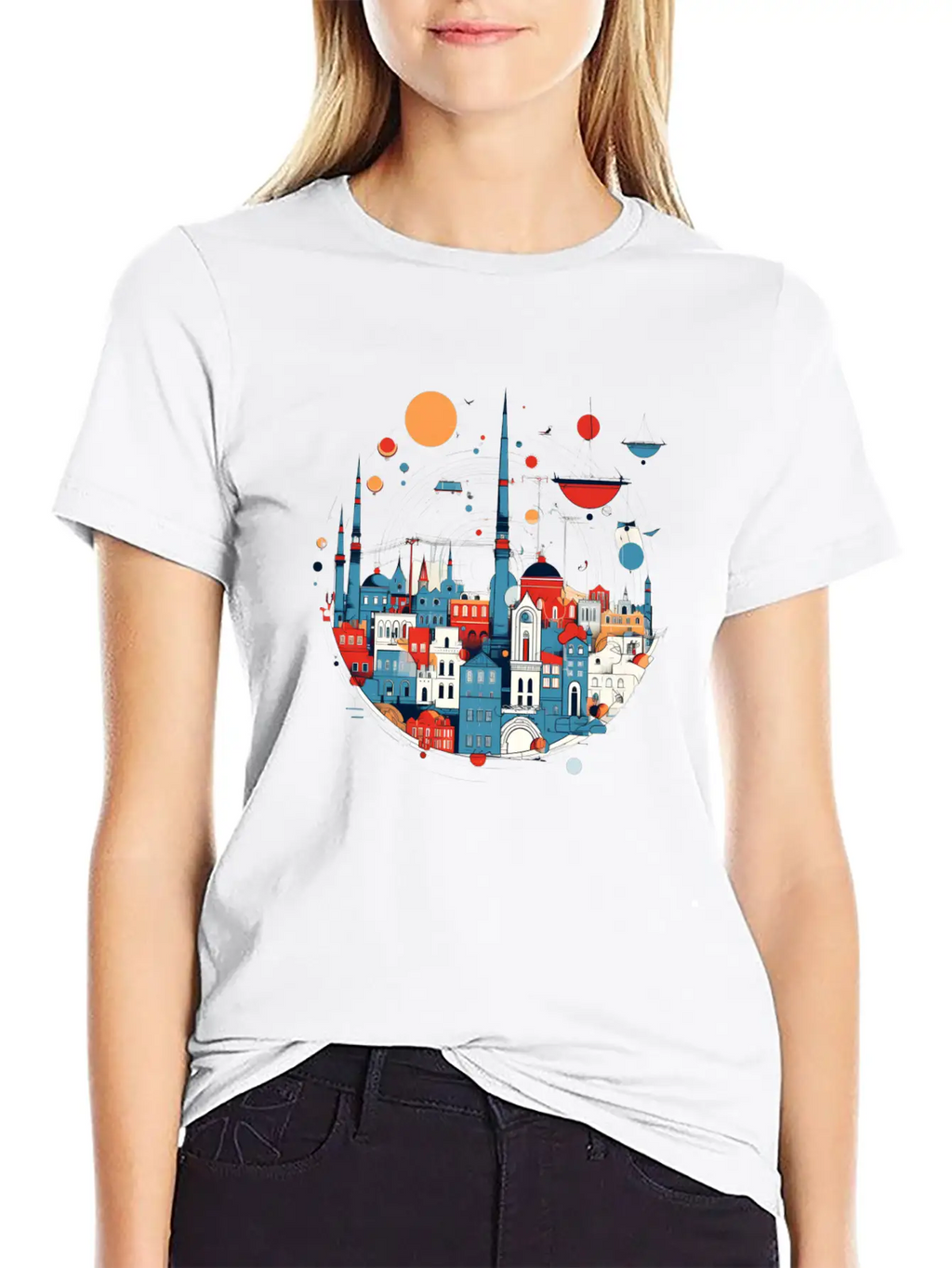 Abstract City Classic Cotton Tee – Unisex Comfort For Any Season