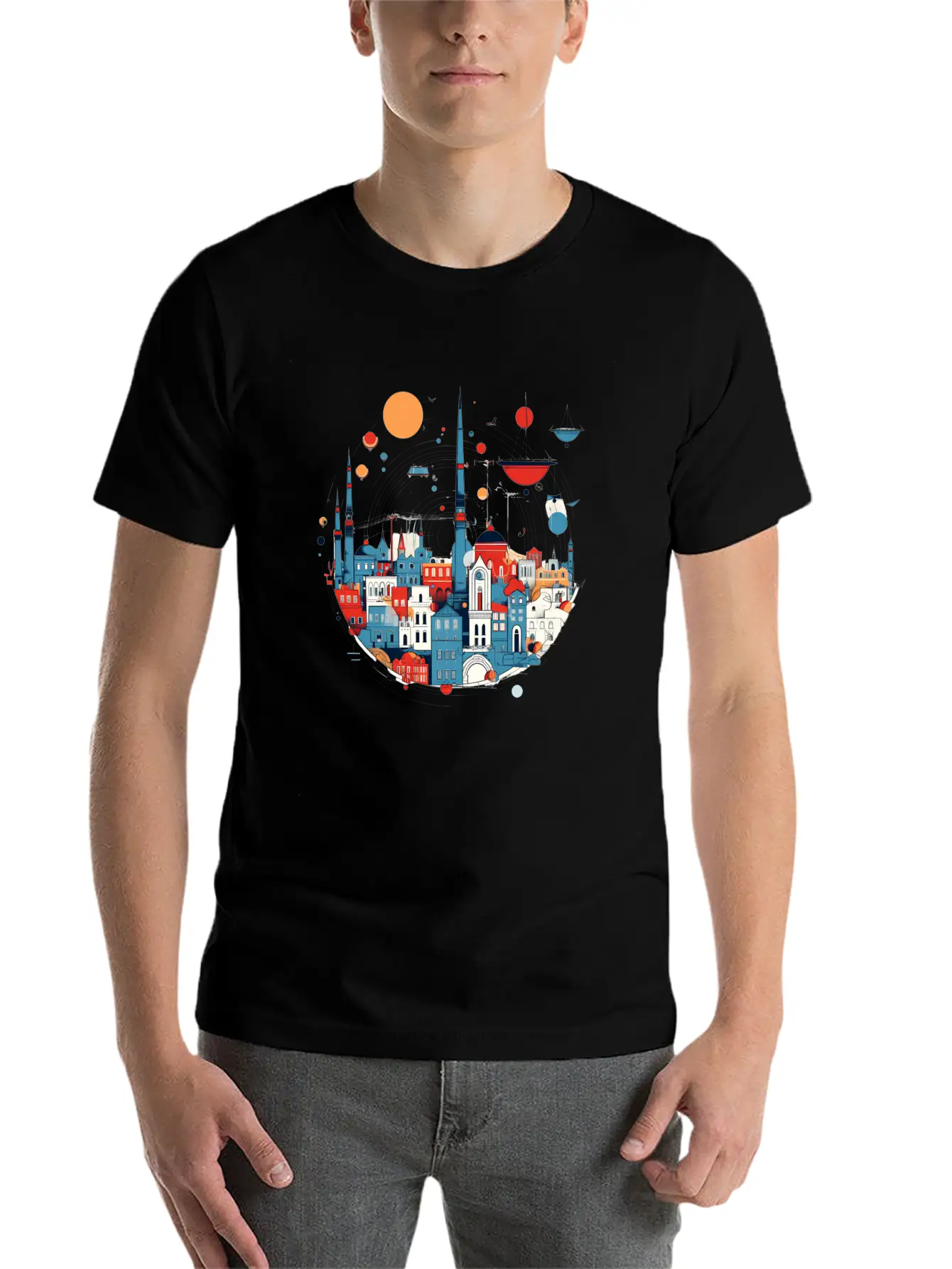 Abstract City Classic Cotton Tee – Unisex Comfort For Any Season