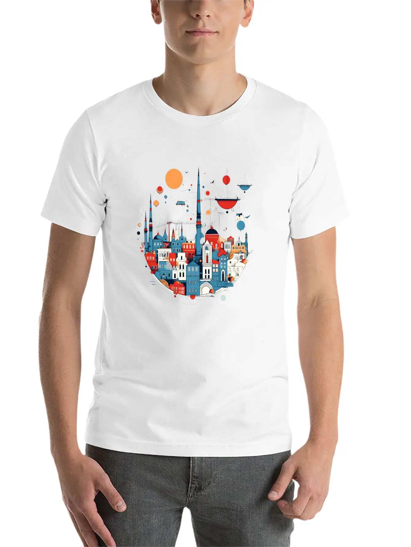 Abstract City Classic Cotton Tee – Unisex Comfort For Any Season