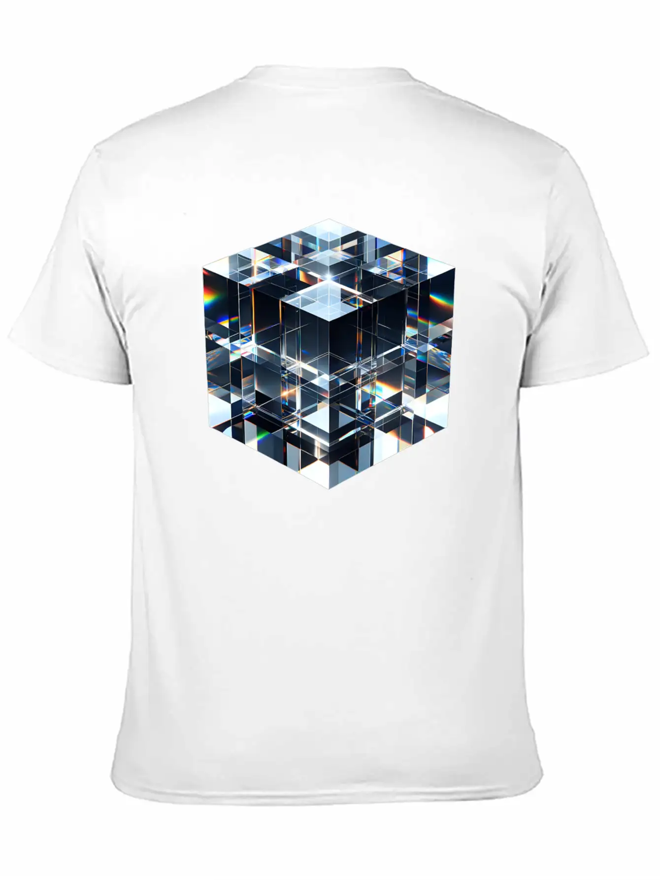Abstract Crystal Cubes Basic Graphic T-Shirt – Daily Comfort In Soft Cotton