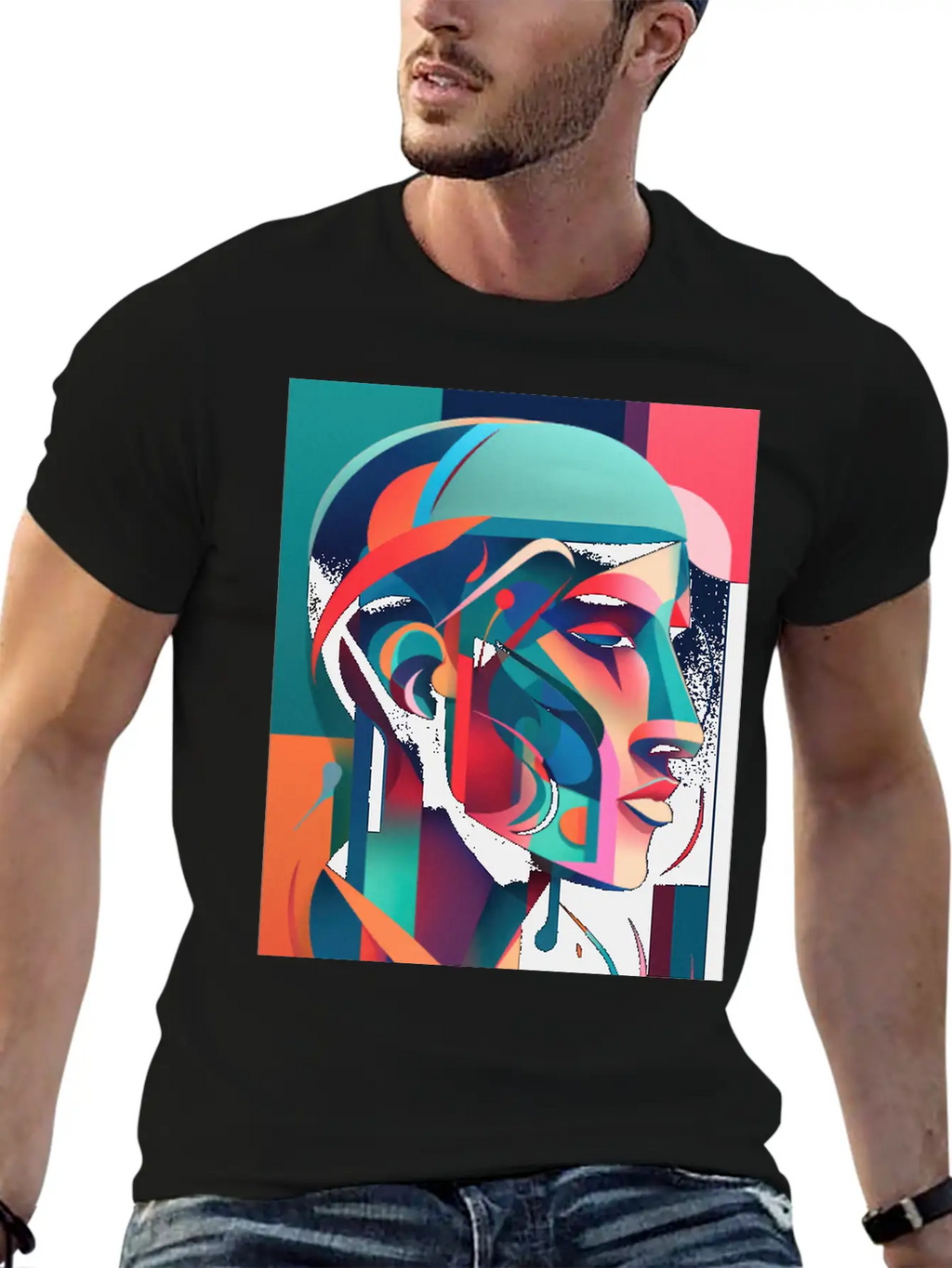 Abstract Face Art - Powerful And Impactful Unisex Casual T-Shirt – Clean Design For Daily Comfort