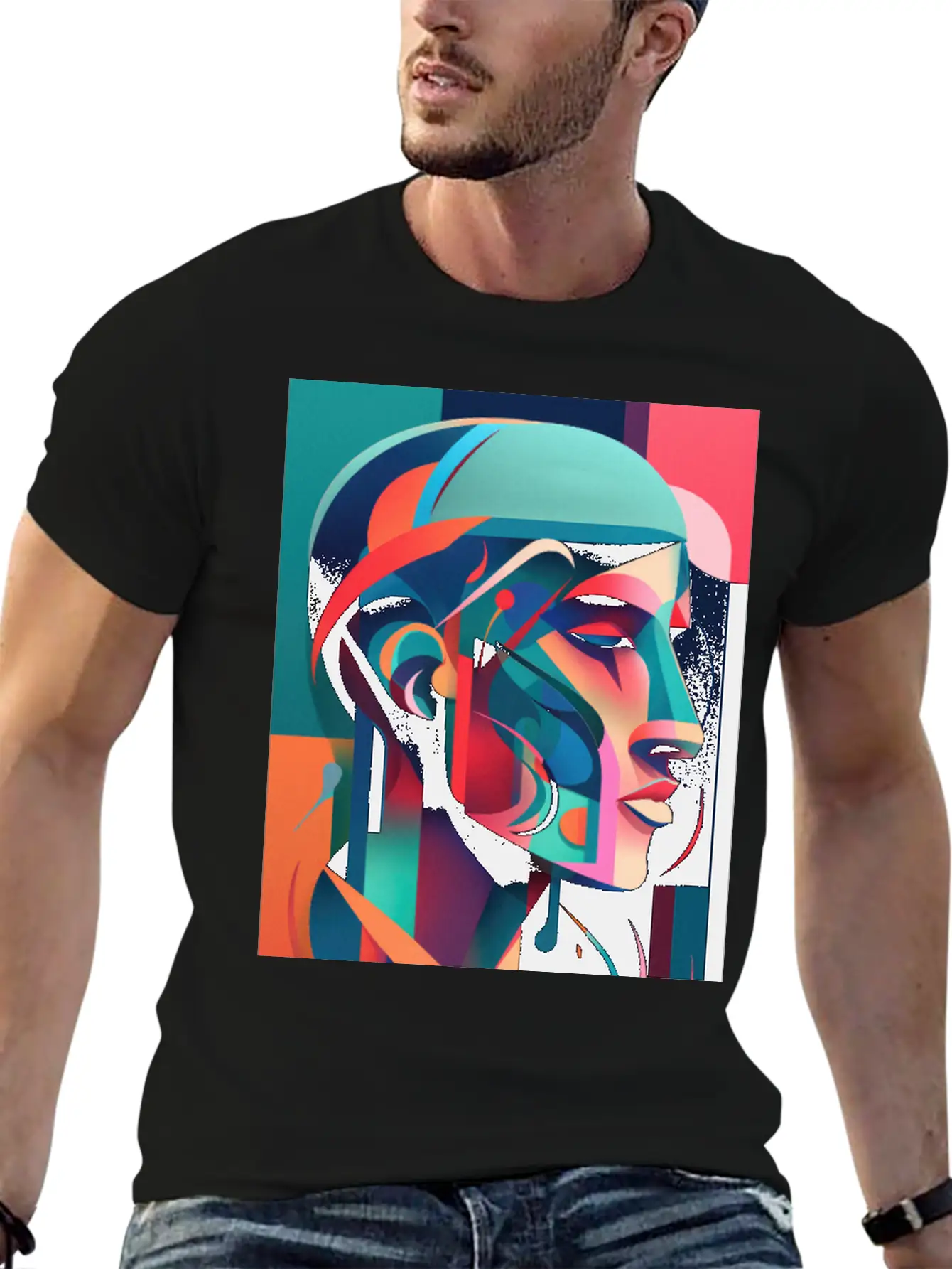 Abstract Face Art - Powerful And Impactful Unisex Casual T-Shirt – Clean Design For Daily Comfort