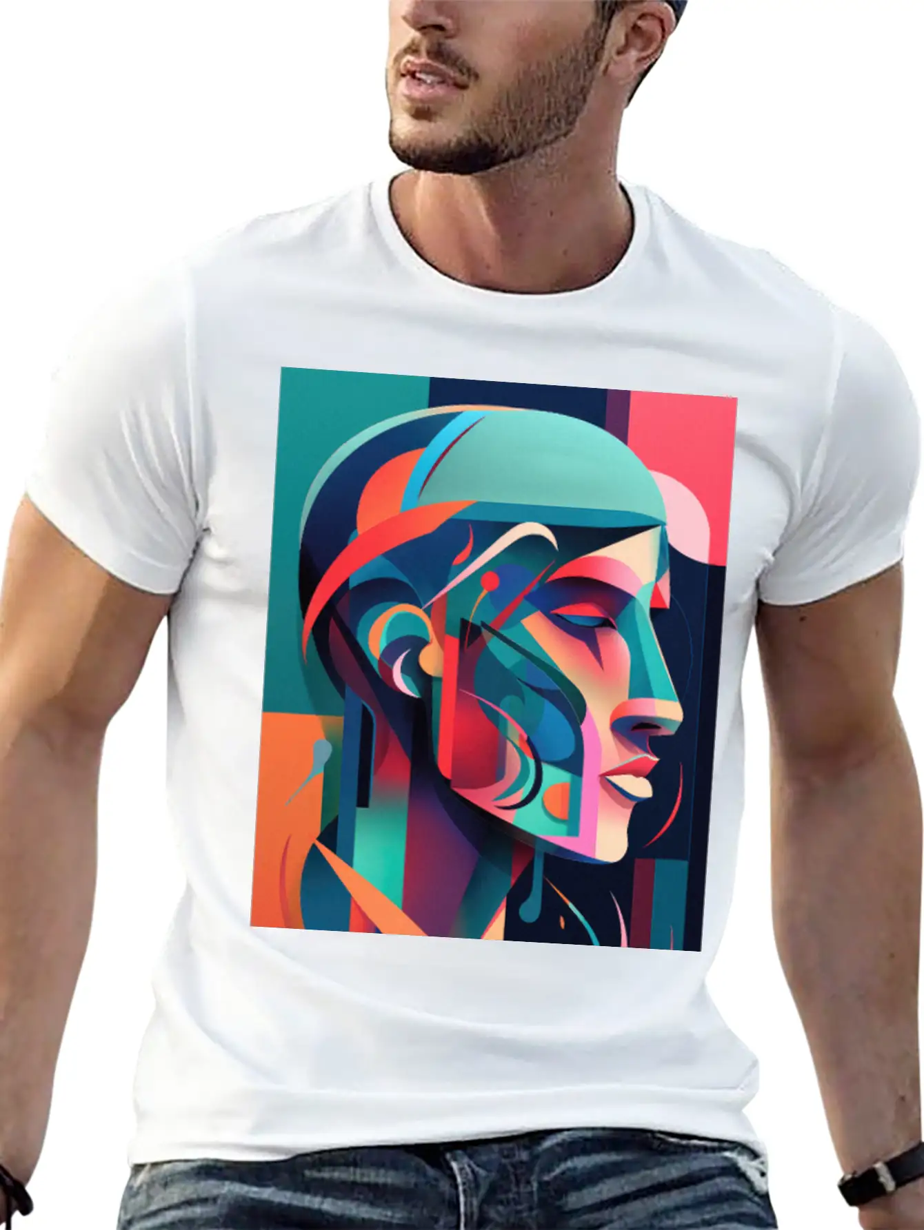 Abstract Face Art - Powerful And Impactful Unisex Casual T-Shirt – Clean Design For Daily Comfort