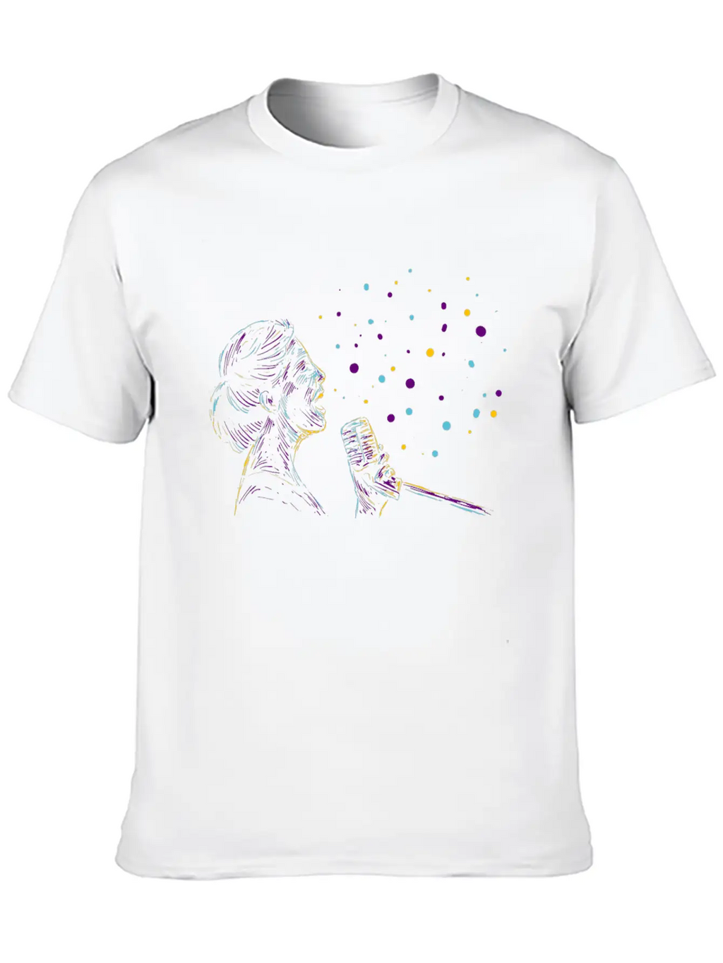 Abstract Female Singer Music Poster Painting Classic Crew Neck Graphic Tee – Everyday Minimal Look