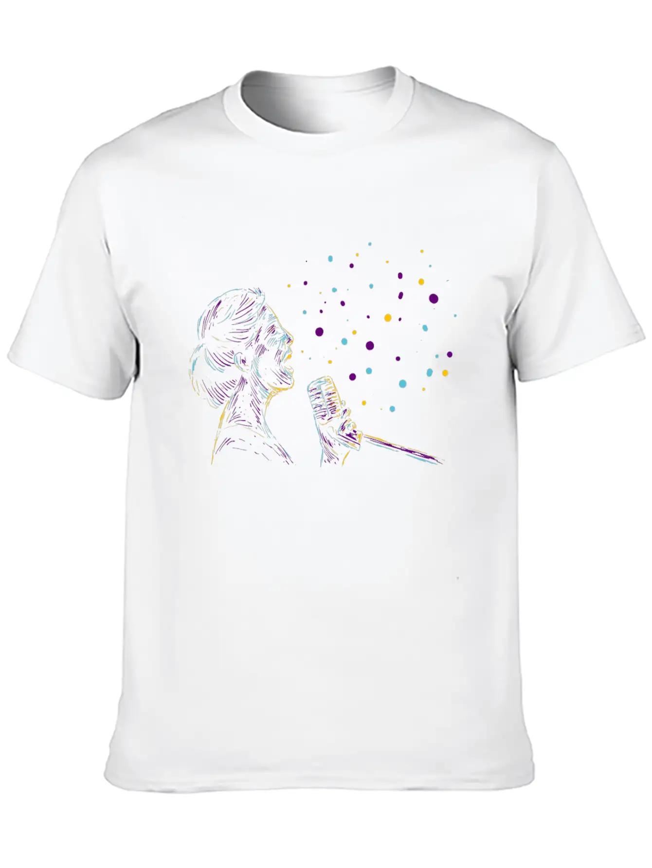 Abstract Female Singer Music Poster Painting Classic Crew Neck Graphic Tee – Everyday Minimal Look