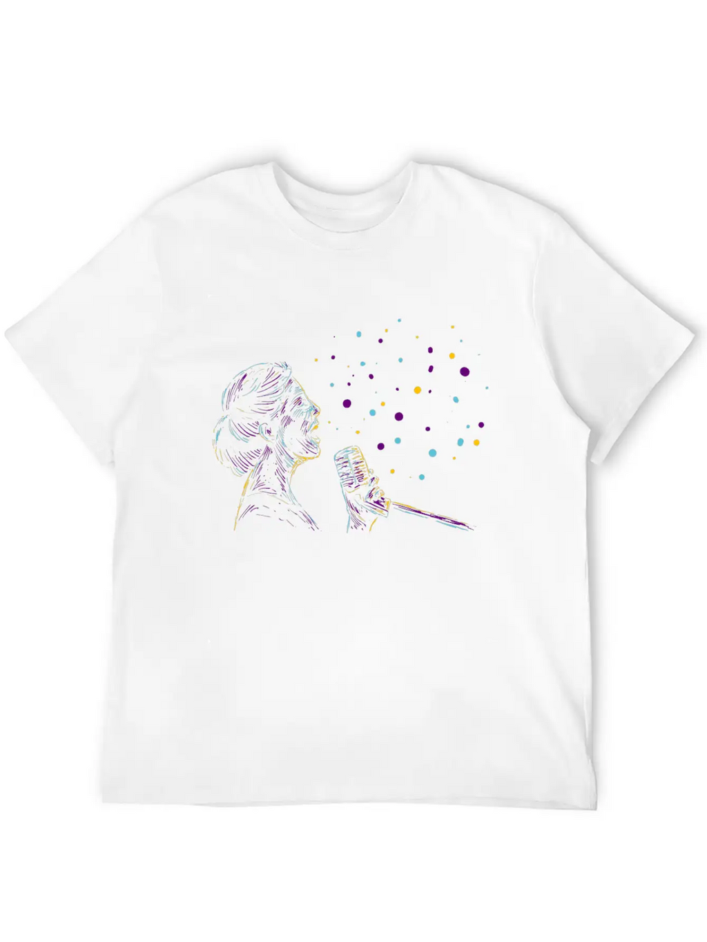 Abstract Female Singer Music Poster Painting Classic Crew Neck Graphic Tee – Everyday Minimal Look