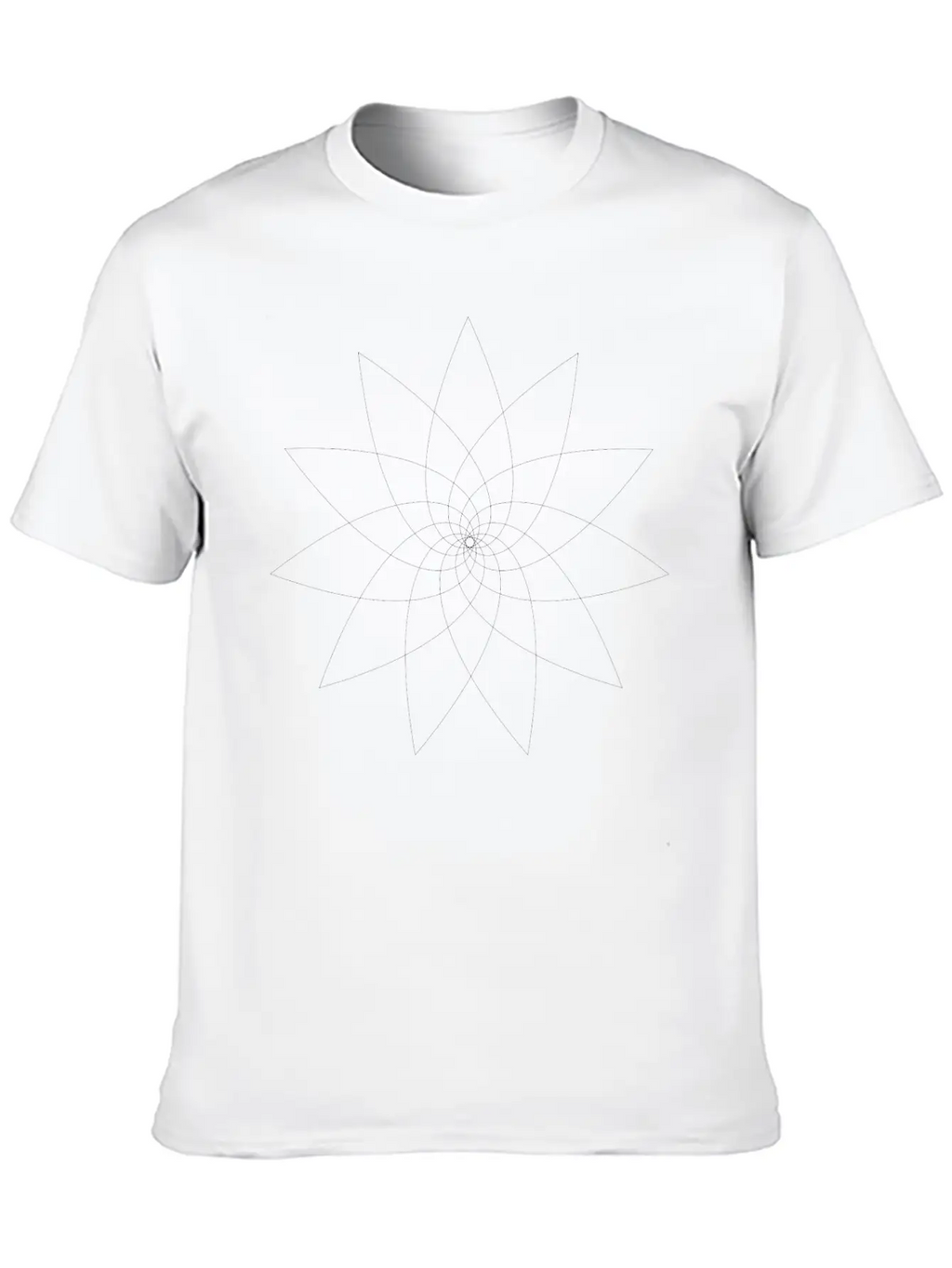 Abstract Flower Line Art Classic Crew Neck Graphic Tee – Everyday Minimal Look