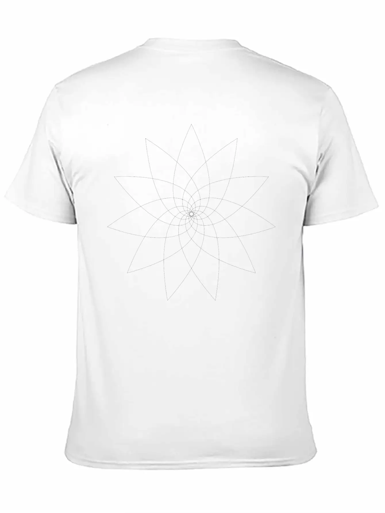 Abstract Flower Line Art Classic Crew Neck Graphic Tee – Everyday Minimal Look