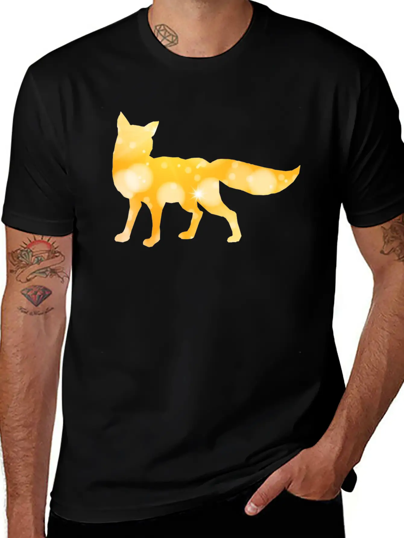 Abstract Fox Breathable Soft Cotton T-Shirt – Timeless Casual Look