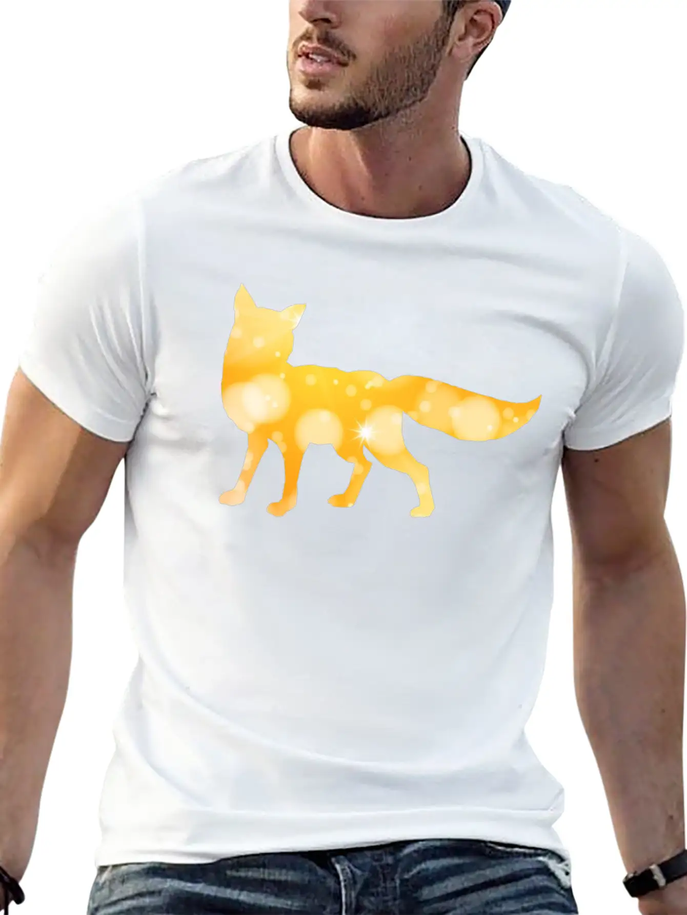 Abstract Fox Breathable Soft Cotton T-Shirt – Timeless Casual Look