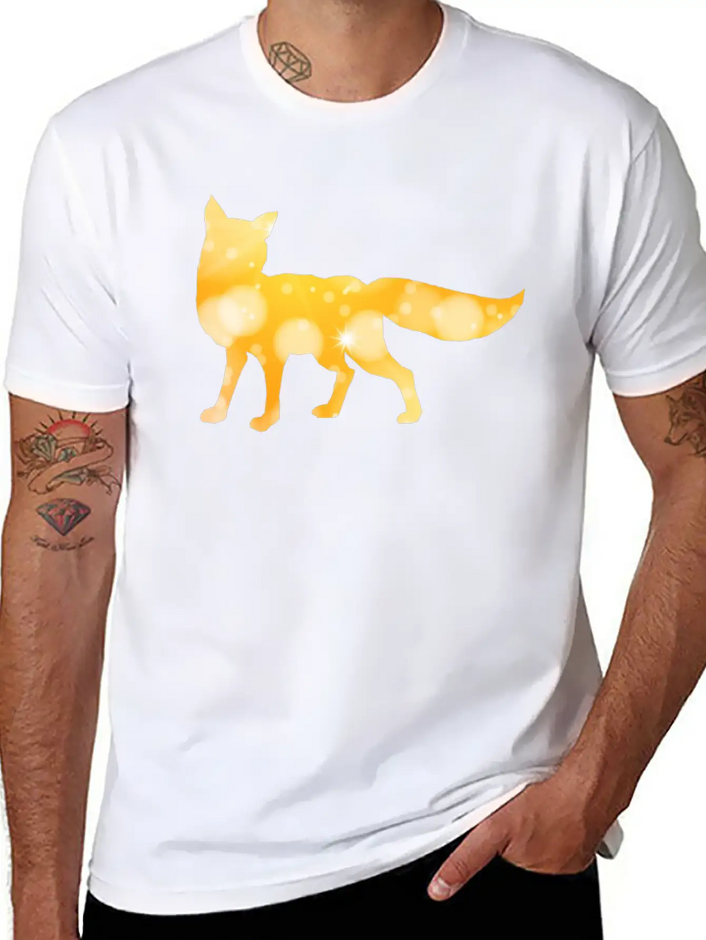 Abstract Fox Breathable Soft Cotton T-Shirt – Timeless Casual Look