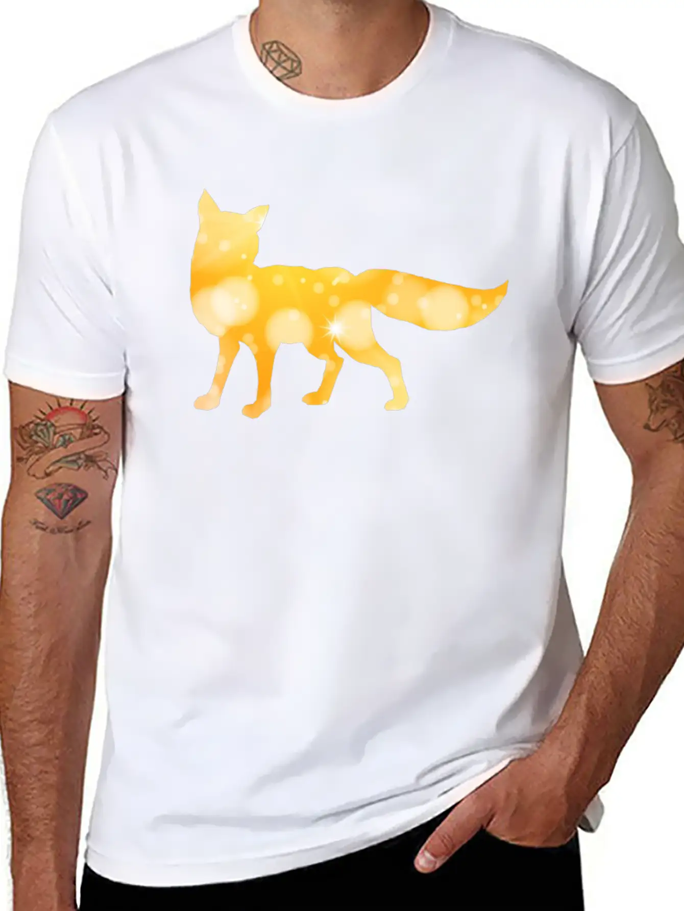 Abstract Fox Breathable Soft Cotton T-Shirt – Timeless Casual Look