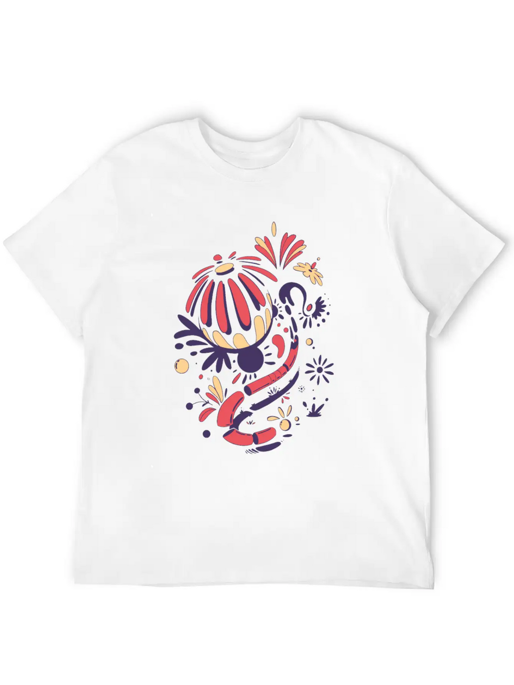 Abstract Lilies Classic Fit Graphic Tee For Daily Comfort – Unisex Cotton Shirt