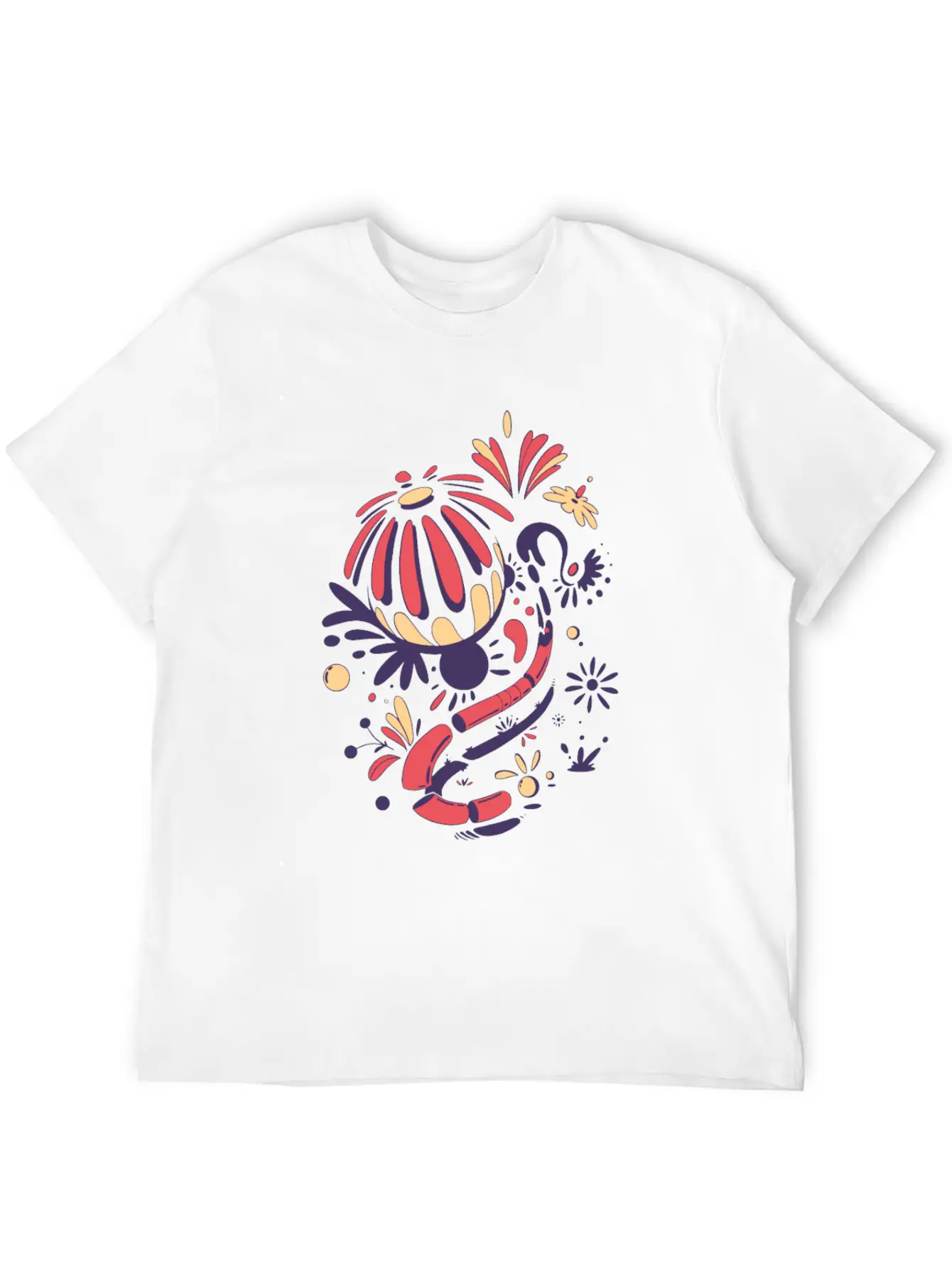 Abstract Lilies Classic Fit Graphic Tee For Daily Comfort – Unisex Cotton Shirt
