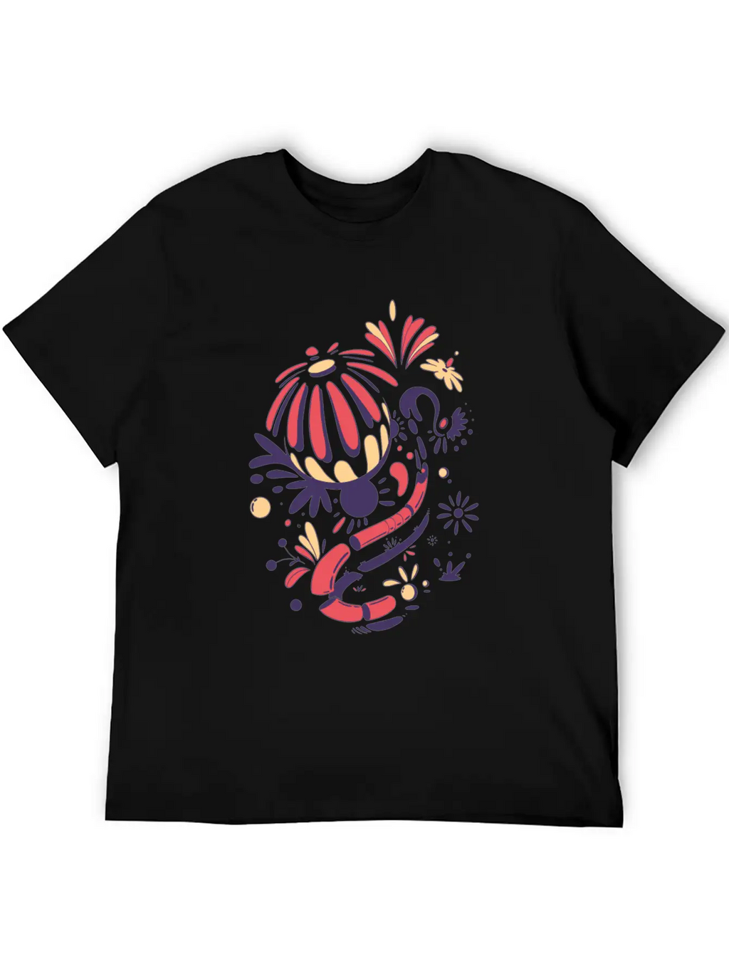 Abstract Lilies Classic Fit Graphic Tee For Daily Comfort – Unisex Cotton Shirt