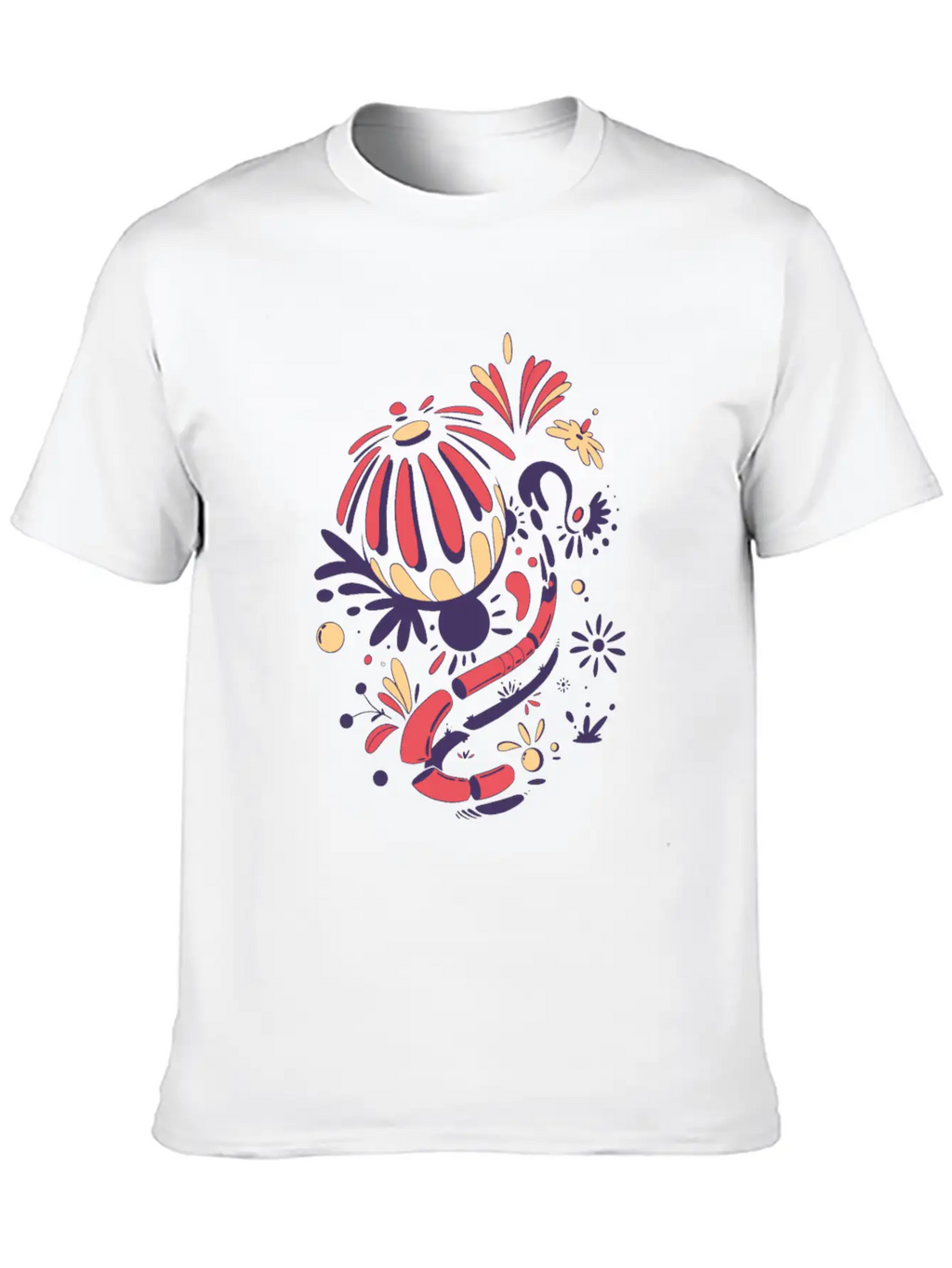 Abstract Lilies Classic Fit Graphic Tee For Daily Comfort – Unisex Cotton Shirt