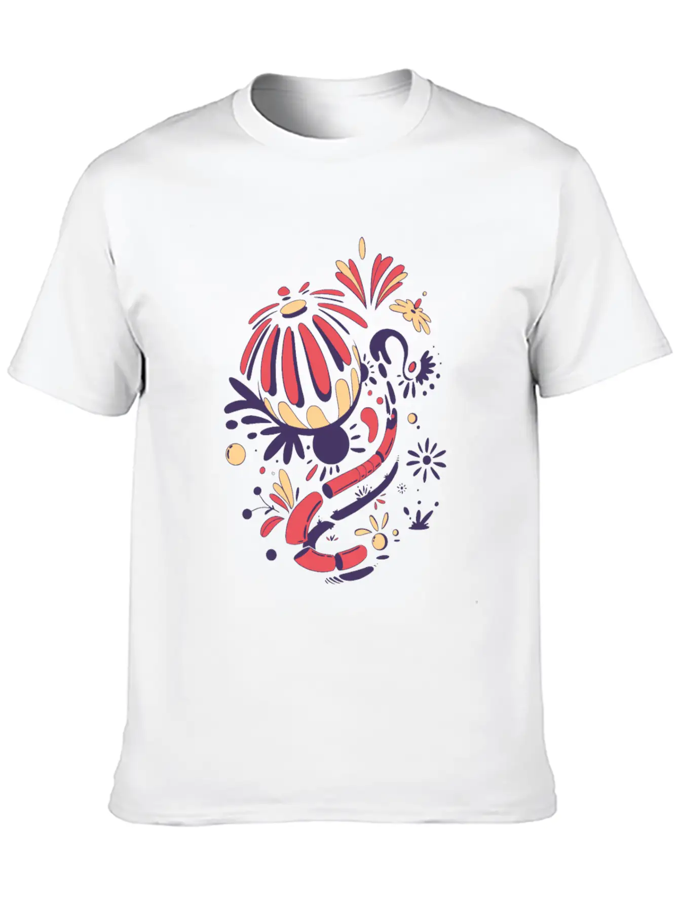 Abstract Lilies Classic Fit Graphic Tee For Daily Comfort – Unisex Cotton Shirt