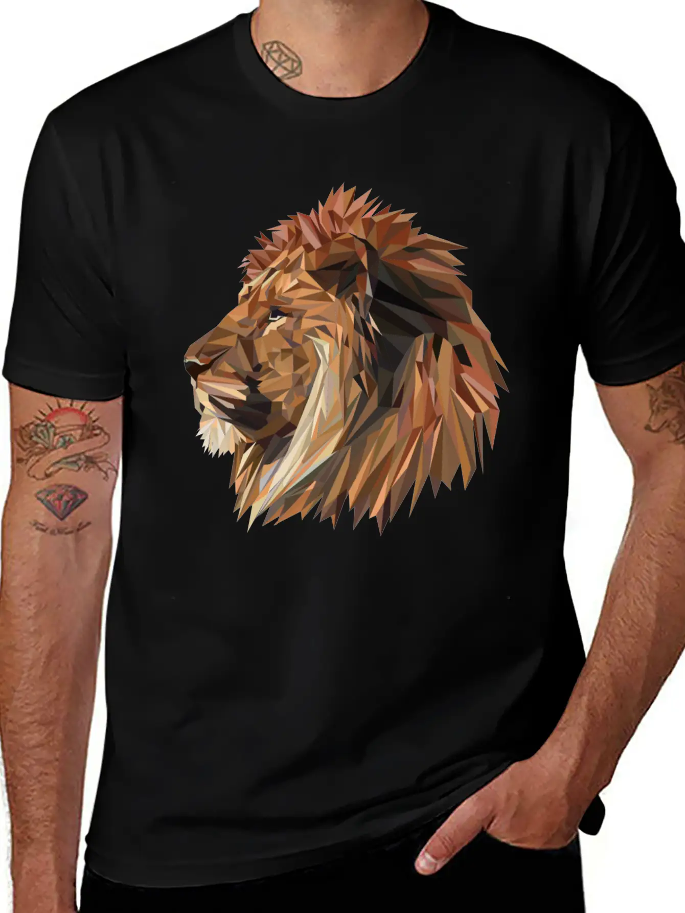 Abstract Lion Classic Fit Graphic Tee For Daily Comfort – Unisex Cotton Shirt