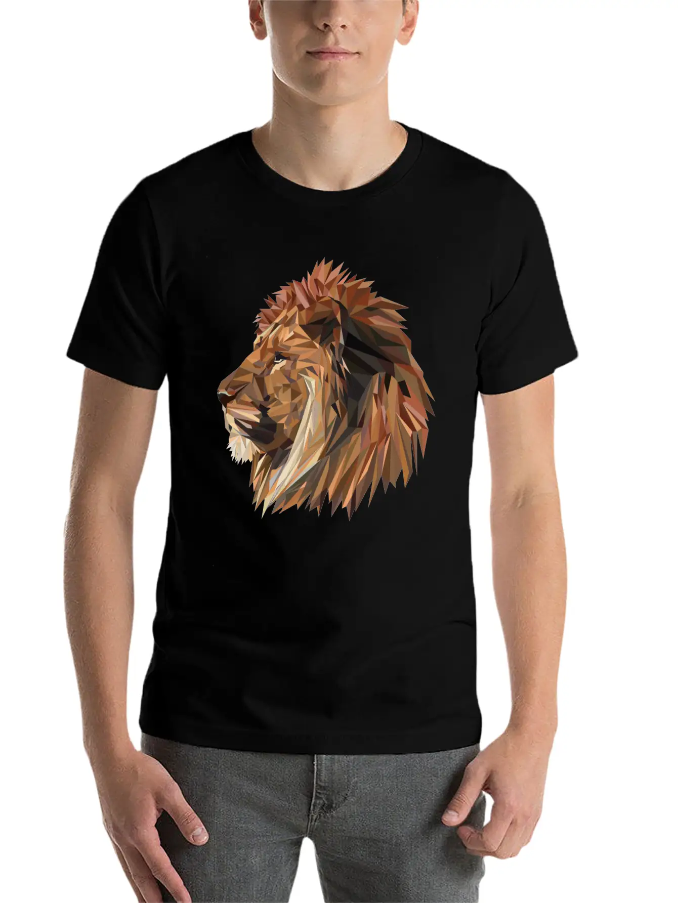 Abstract Lion Classic Fit Graphic Tee For Daily Comfort – Unisex Cotton Shirt