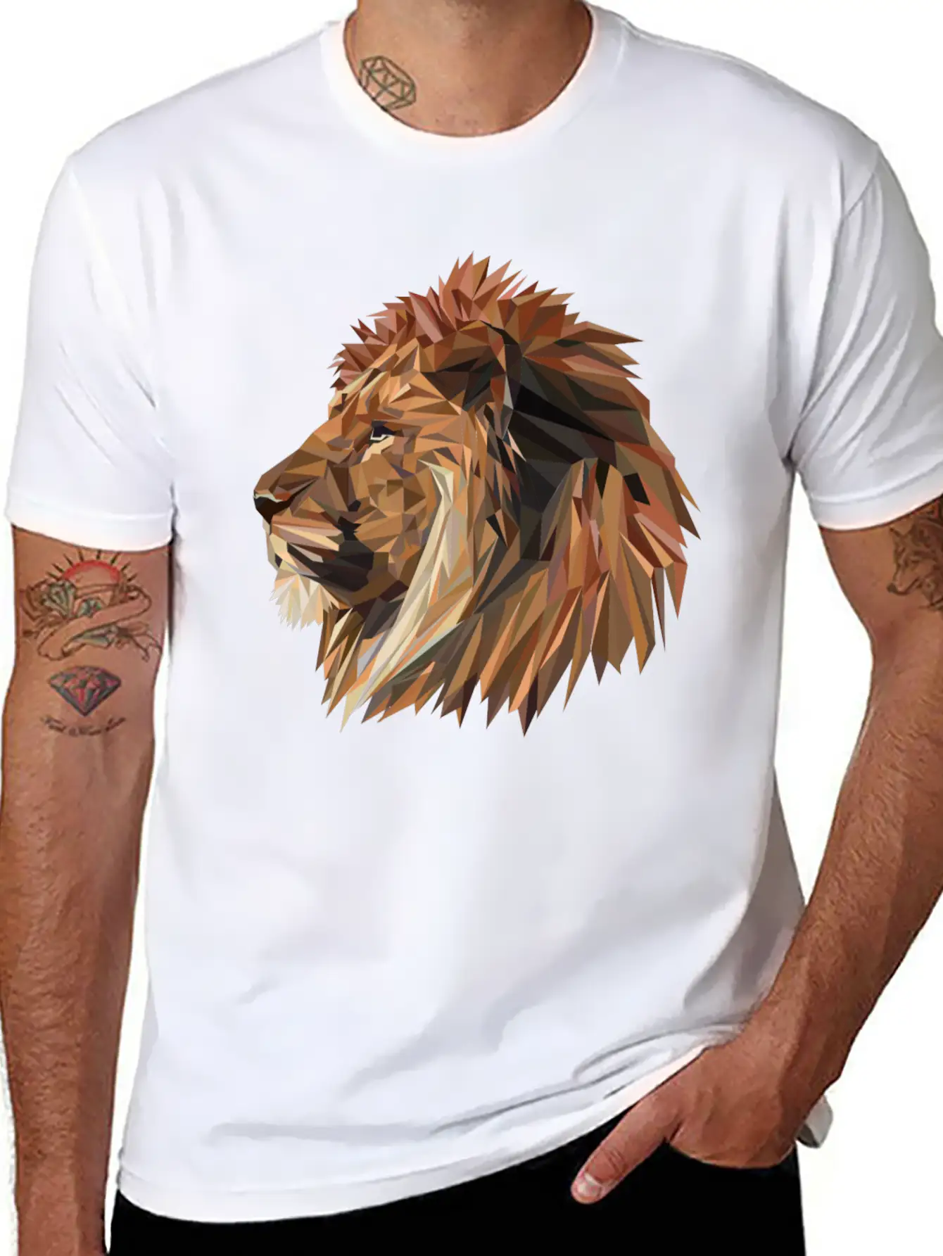Abstract Lion Classic Fit Graphic Tee For Daily Comfort – Unisex Cotton Shirt
