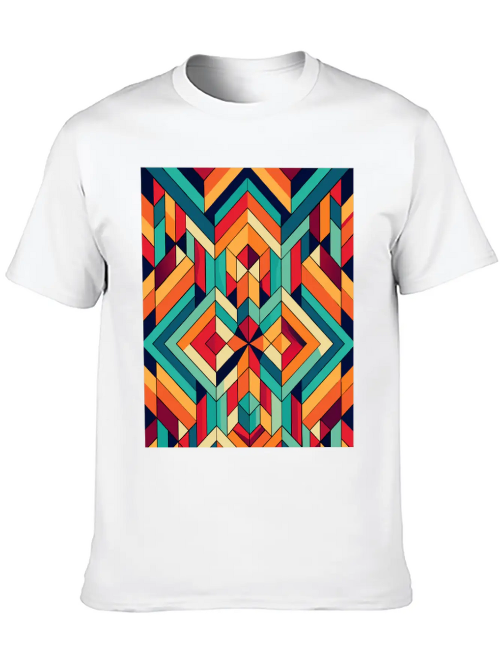 Abstract Minimal Geometric Design Classic Crew Neck Graphic Tee – Everyday Minimal Look