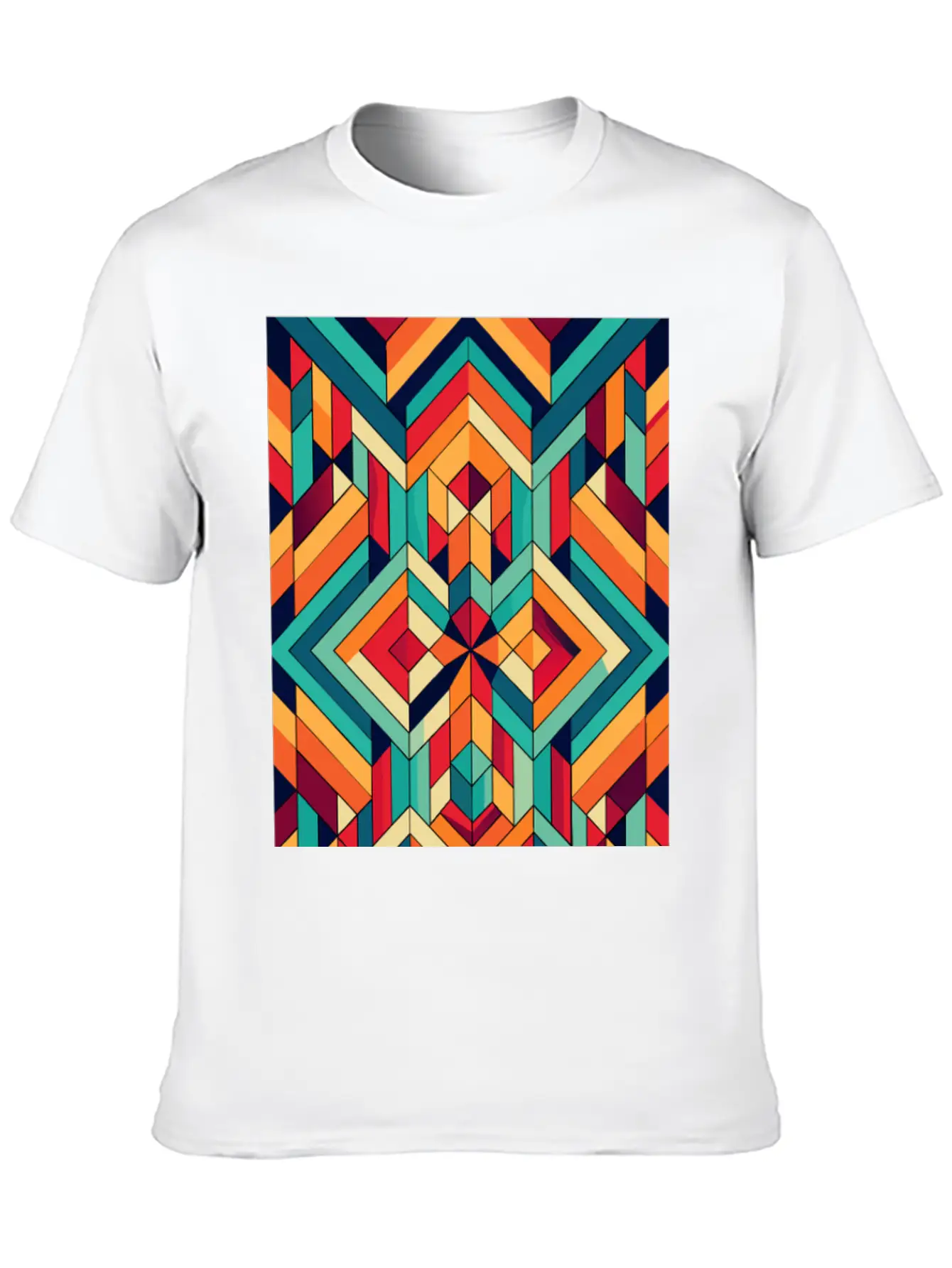 Abstract Minimal Geometric Design Classic Crew Neck Graphic Tee – Everyday Minimal Look