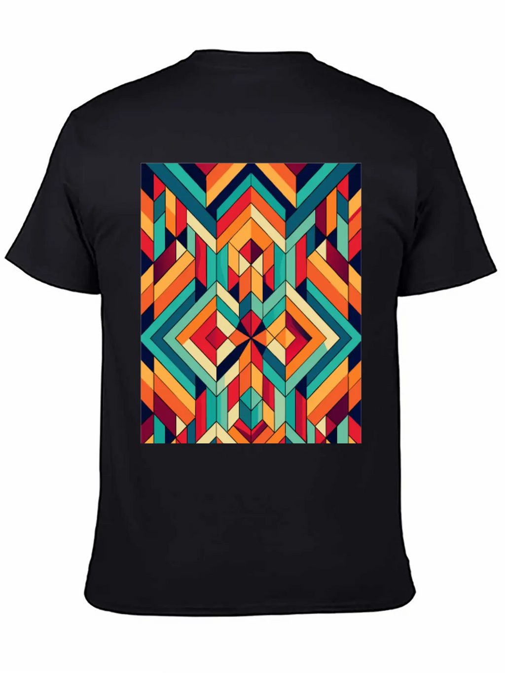 Abstract Minimal Geometric Design Classic Crew Neck Graphic Tee – Everyday Minimal Look