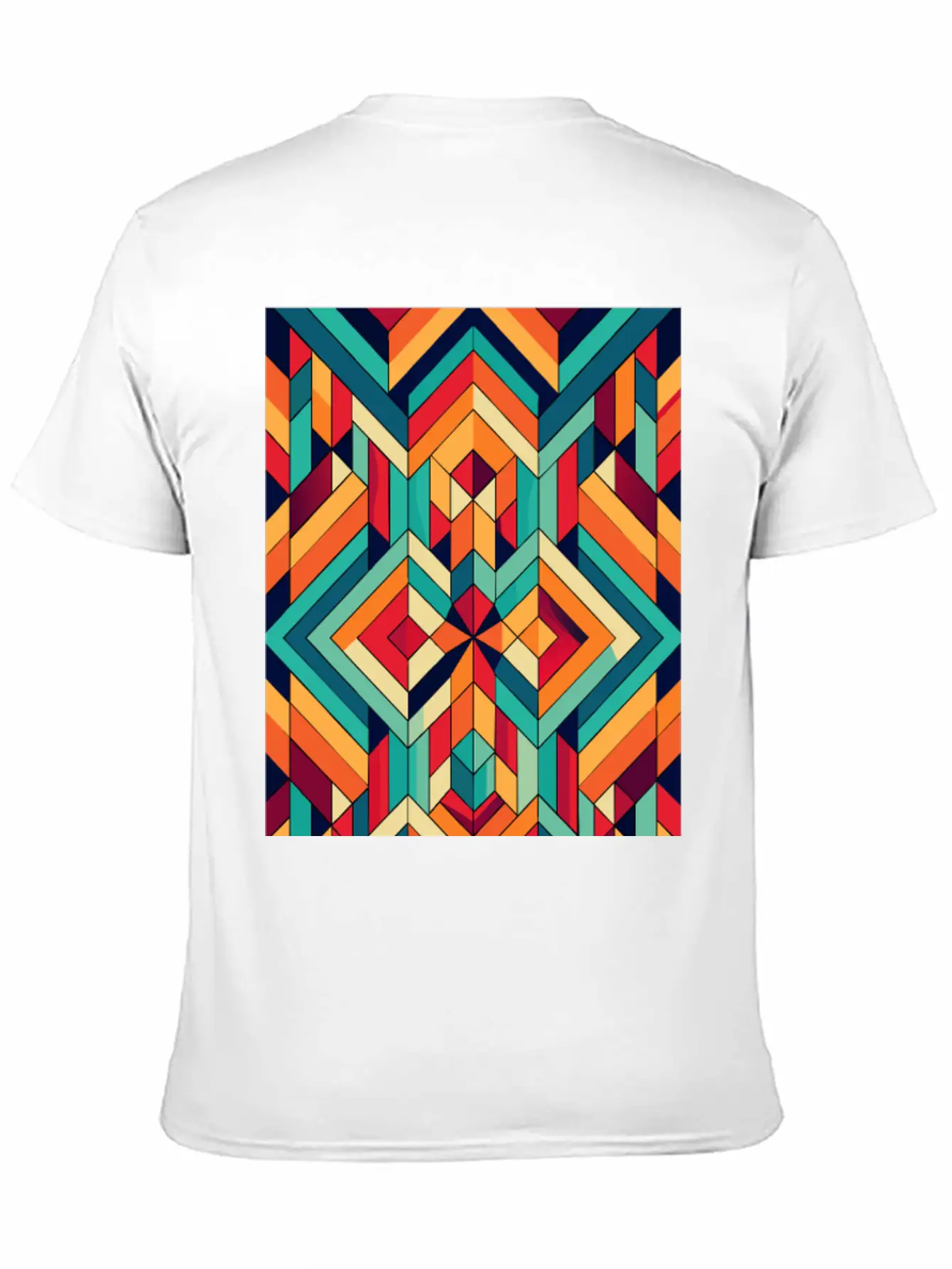 Abstract Minimal Geometric Design Classic Crew Neck Graphic Tee – Everyday Minimal Look