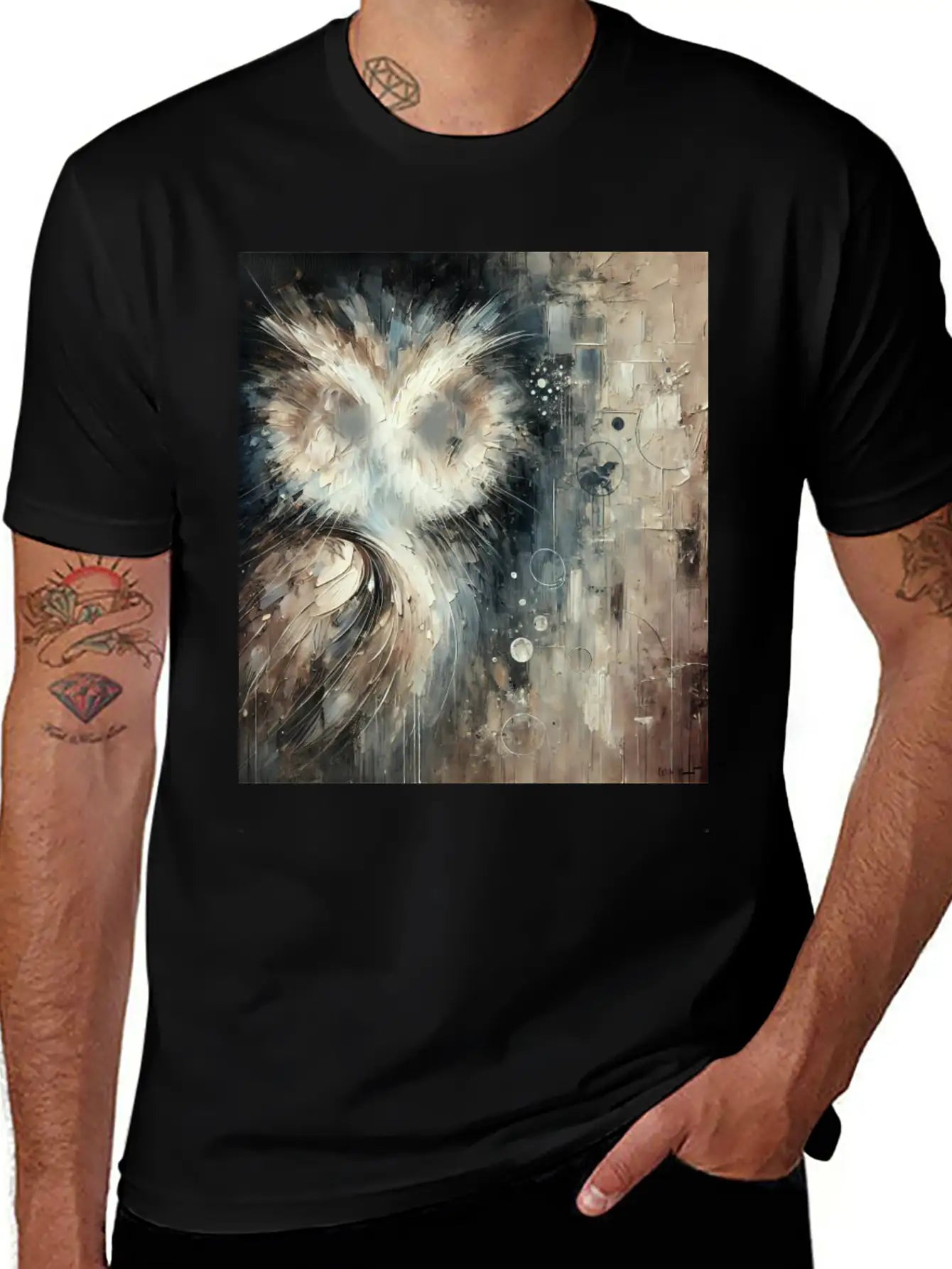Abstract Owl Unisex Casual T-Shirt – Clean Design For Daily Comfort