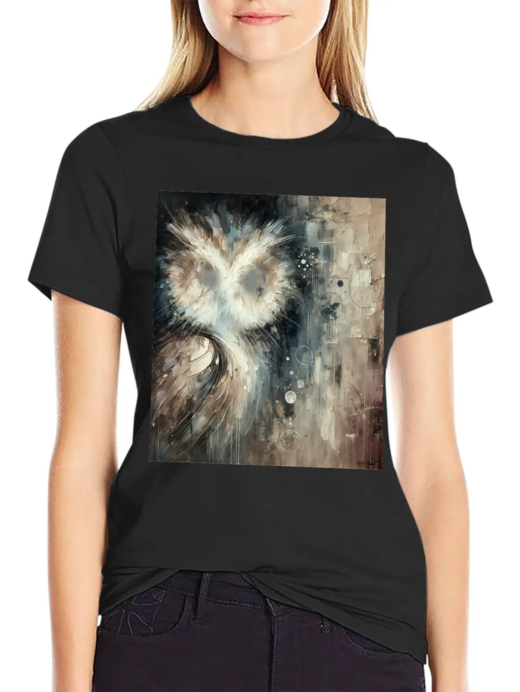 Abstract Owl Unisex Casual T-Shirt – Clean Design For Daily Comfort