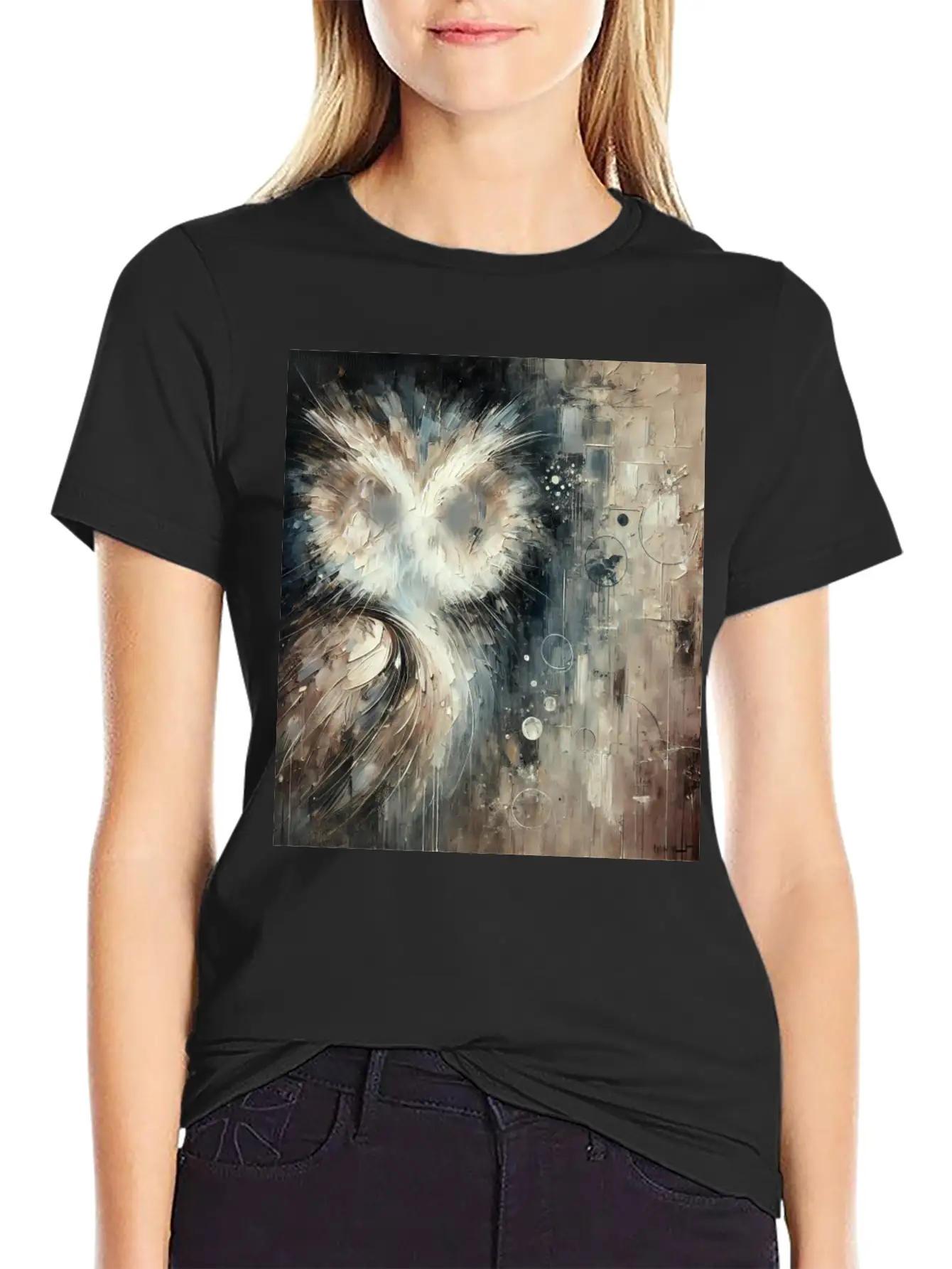 Abstract Owl Unisex Casual T-Shirt – Clean Design For Daily Comfort