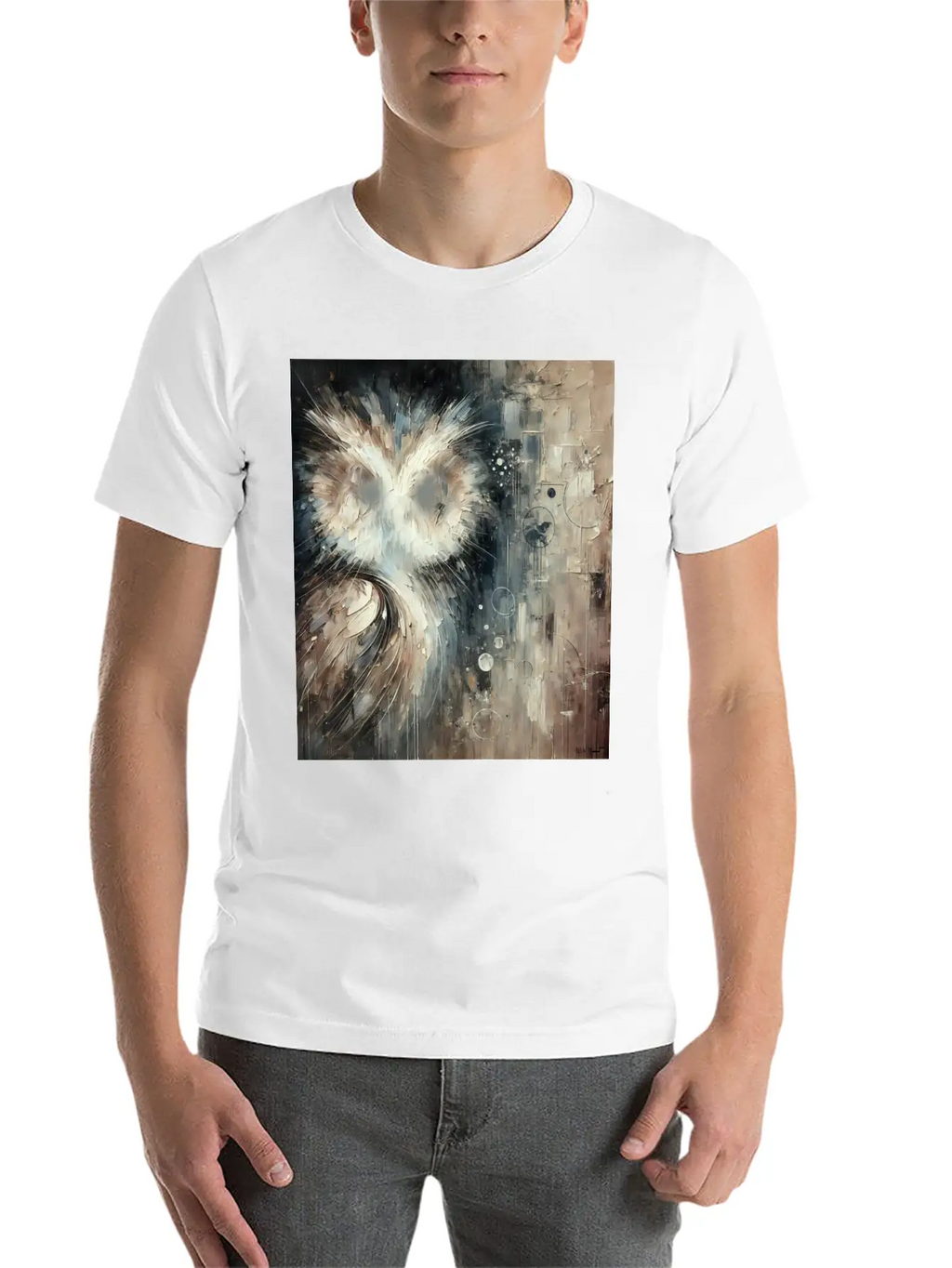 Abstract Owl Unisex Casual T-Shirt – Clean Design For Daily Comfort