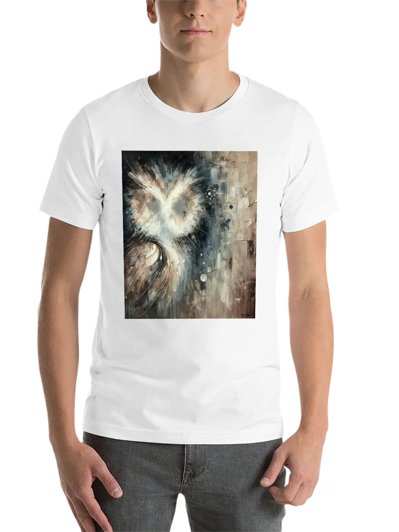 Abstract Owl Unisex Casual T-Shirt – Clean Design For Daily Comfort