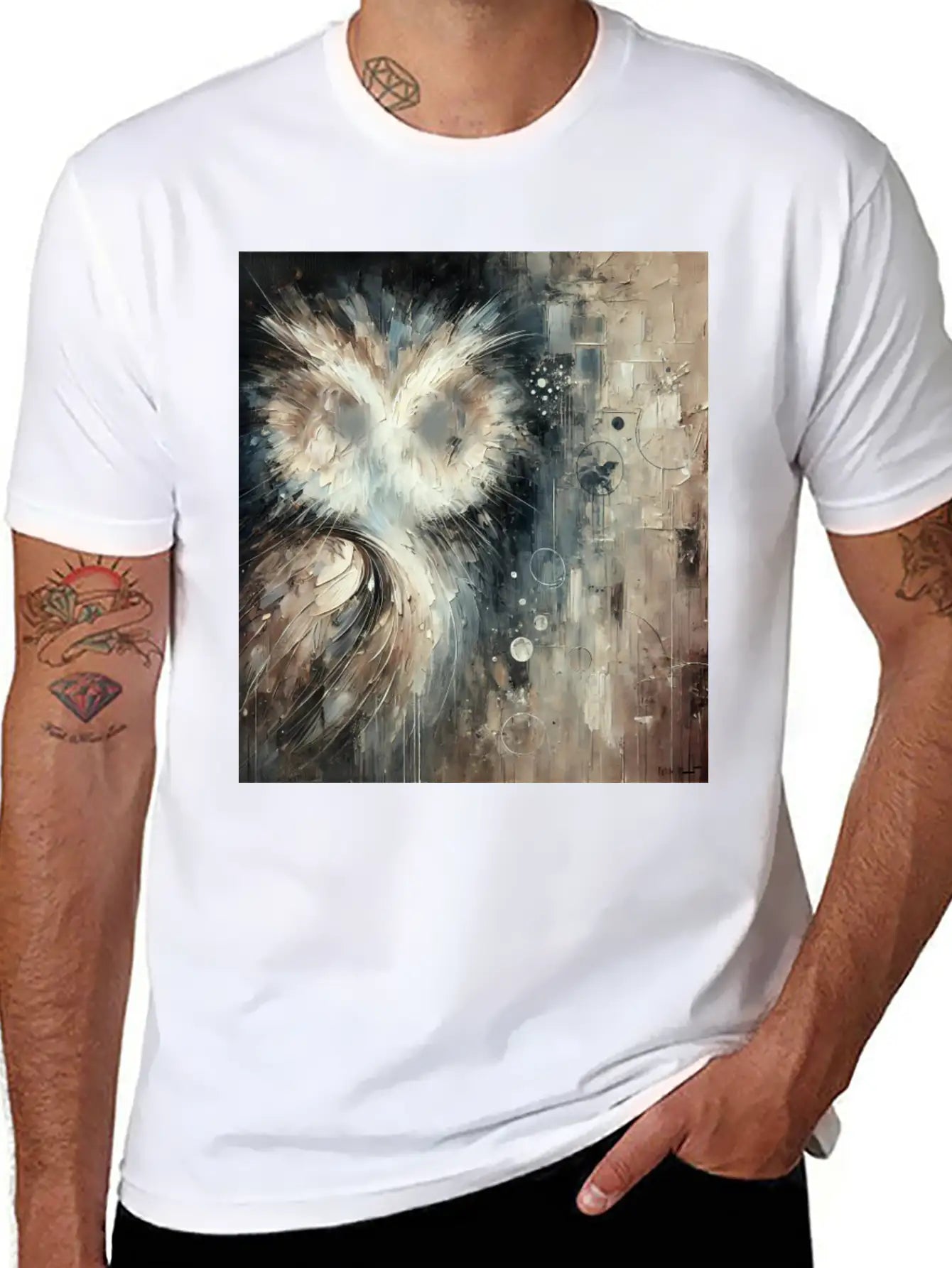 Abstract Owl Unisex Casual T-Shirt – Clean Design For Daily Comfort