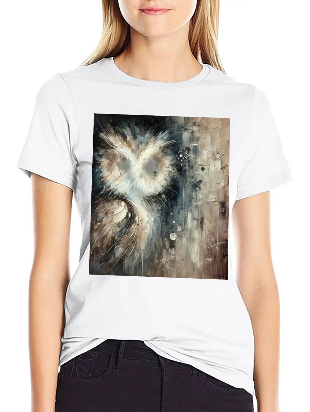 Abstract Owl Unisex Casual T-Shirt – Clean Design For Daily Comfort