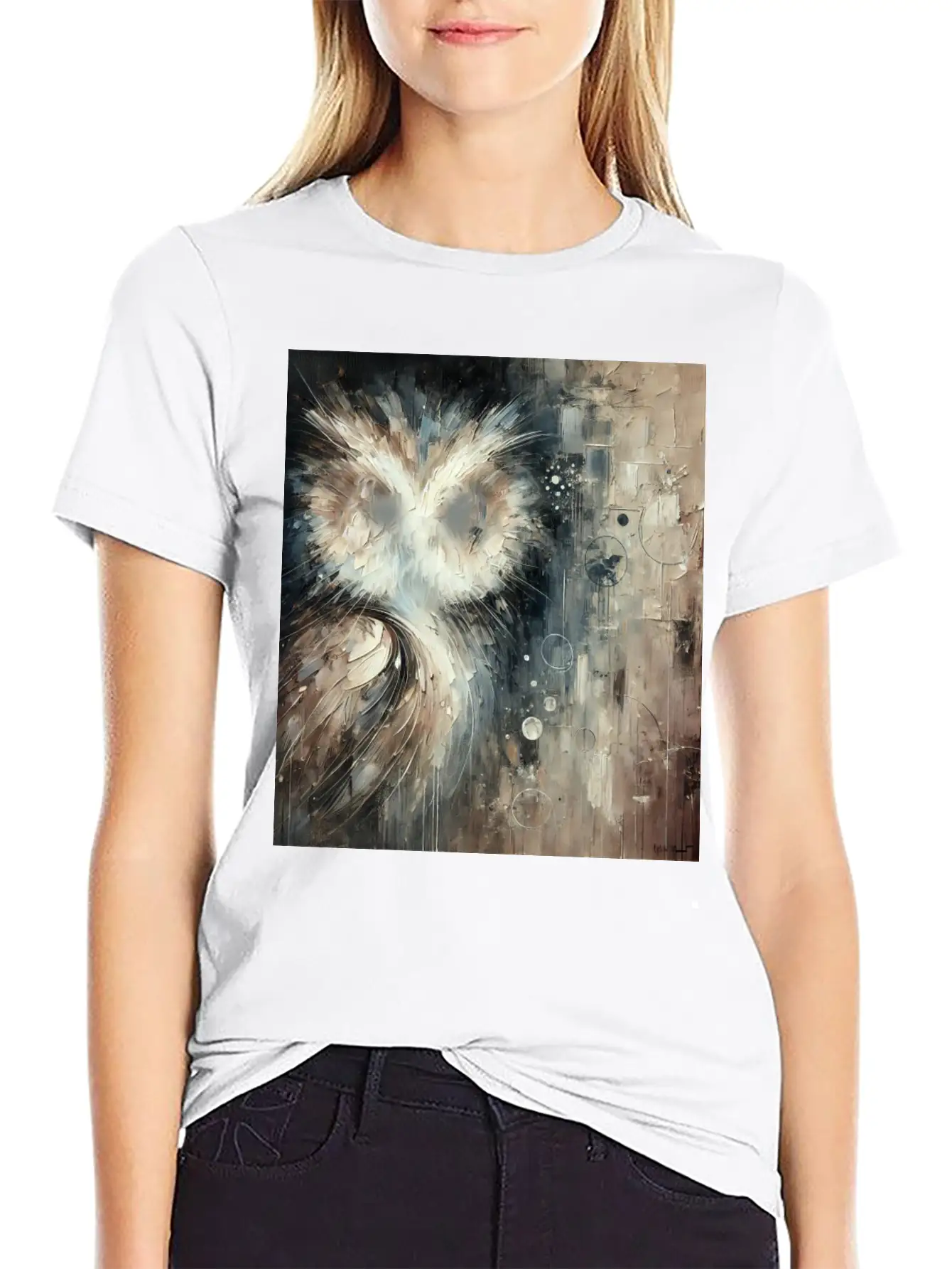 Abstract Owl Unisex Casual T-Shirt – Clean Design For Daily Comfort