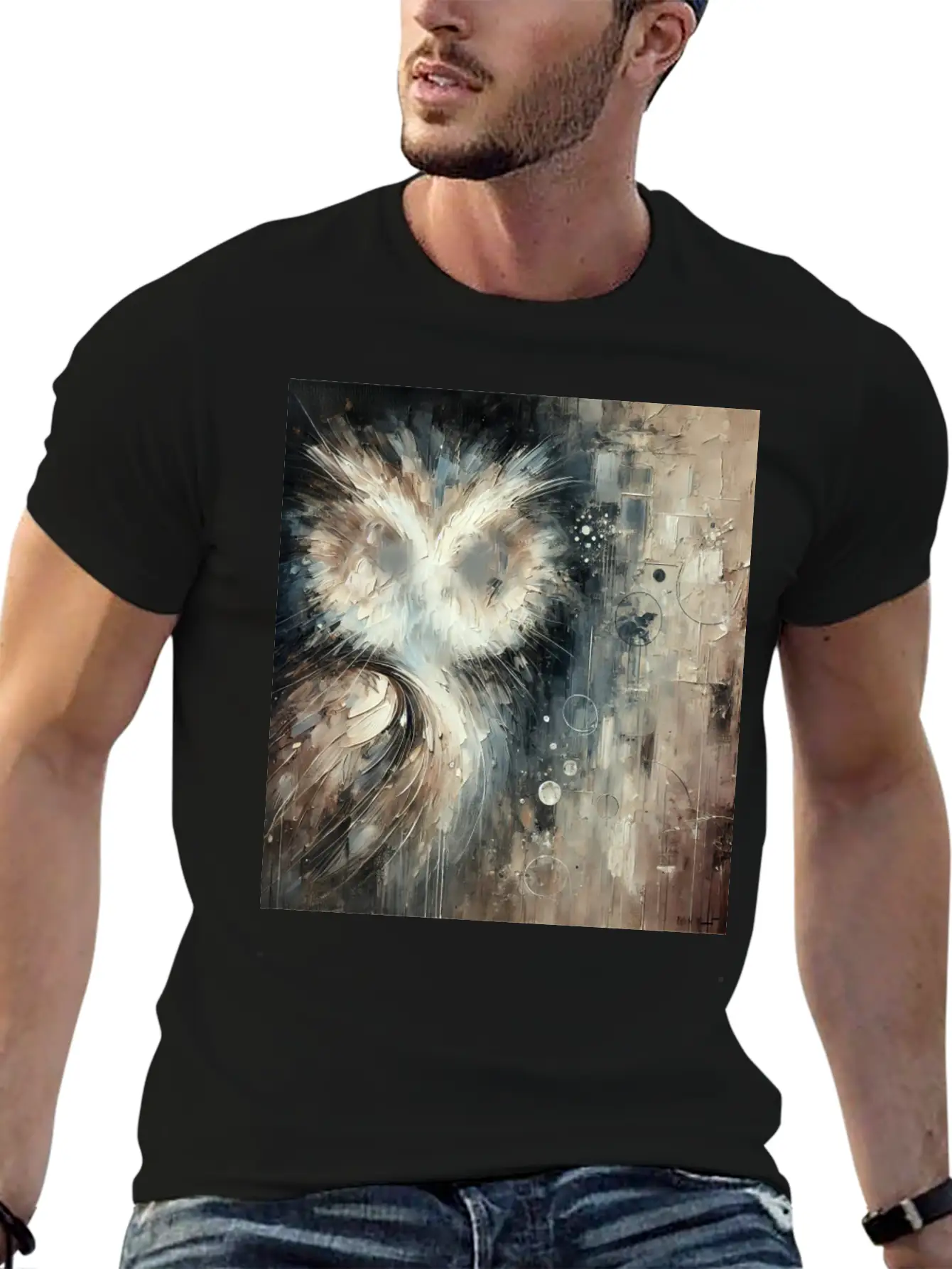 Abstract Owl Unisex Casual T-Shirt – Clean Design For Daily Comfort